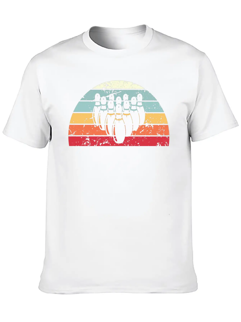Retro Bowling Sunset Vintage Bowl Sunrise Stylish Everyday T-Shirt – Unisex Basic Cotton Tee