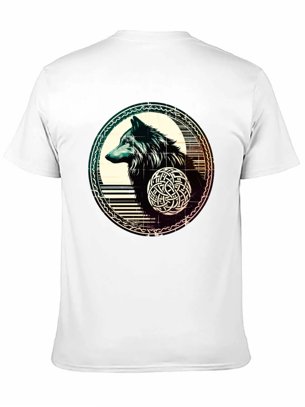 Retro Celtic Wolf Unisex Casual T-Shirt – Clean Design For Daily Comfort