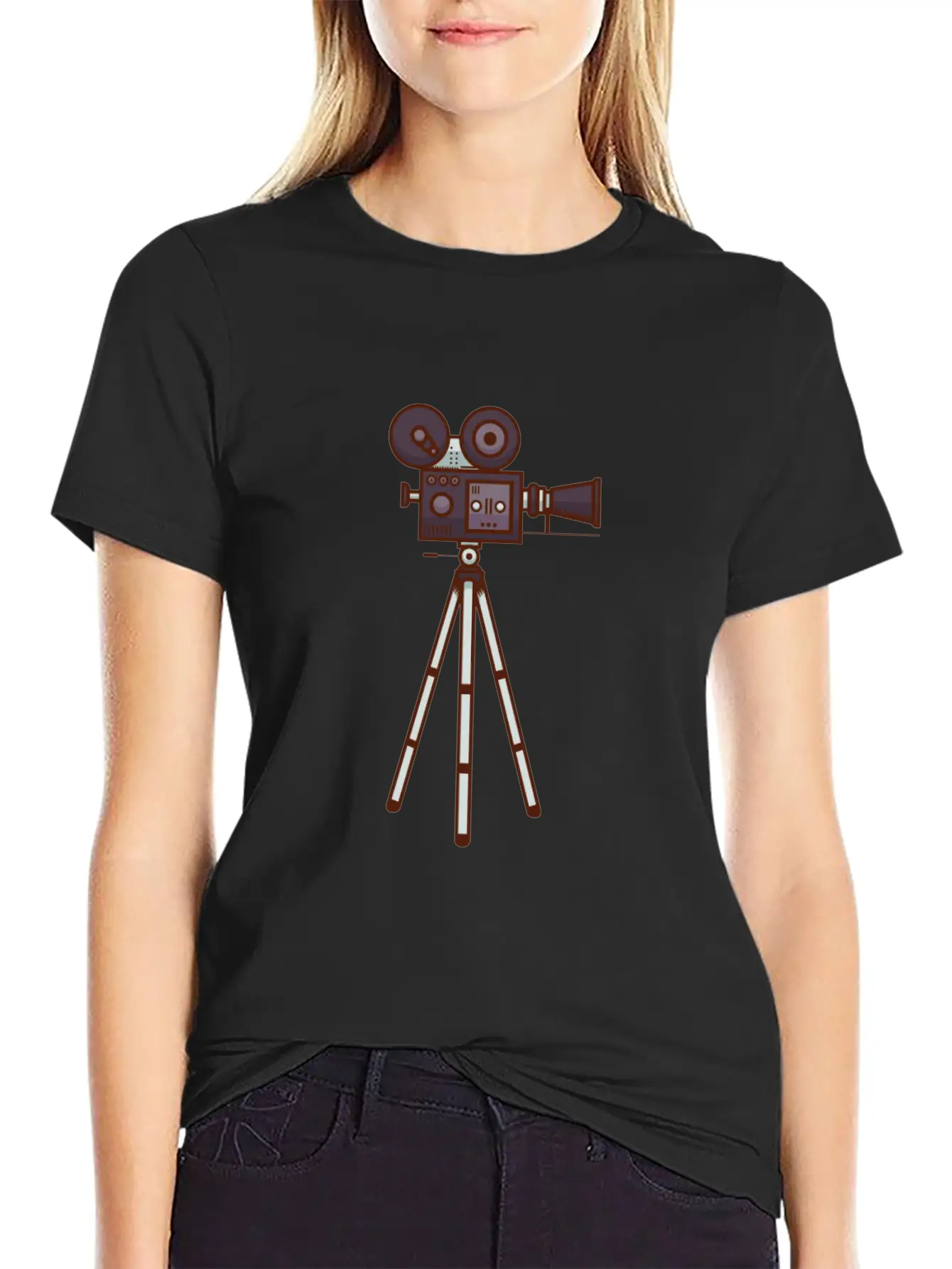 Retro Cine Camera Unisex Casual T-Shirt – Clean Design For Daily Comfort