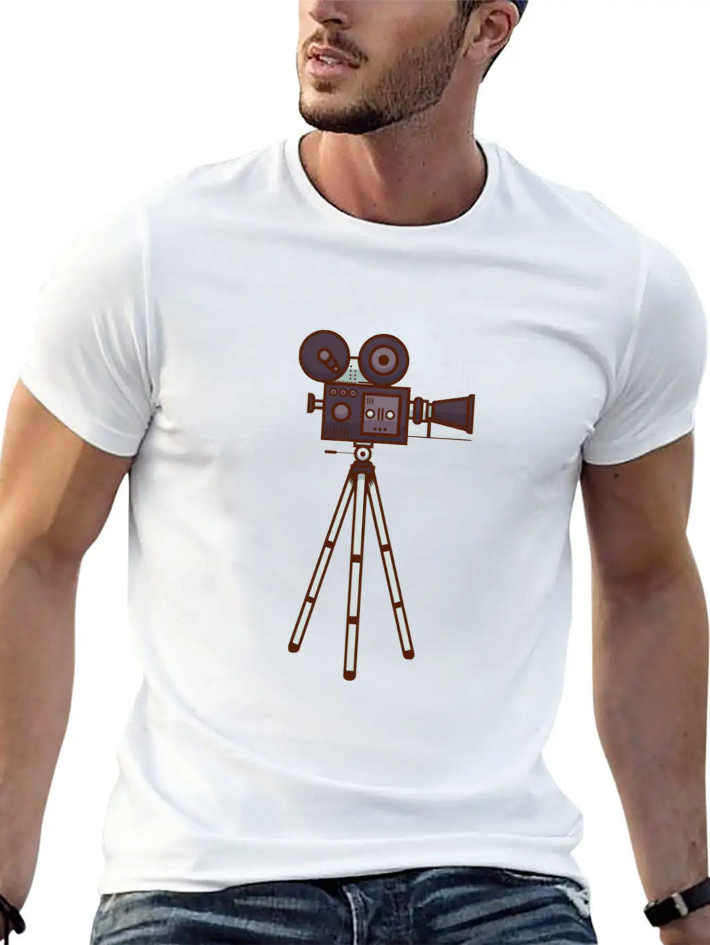 Retro Cine Camera Unisex Casual T-Shirt – Clean Design For Daily Comfort