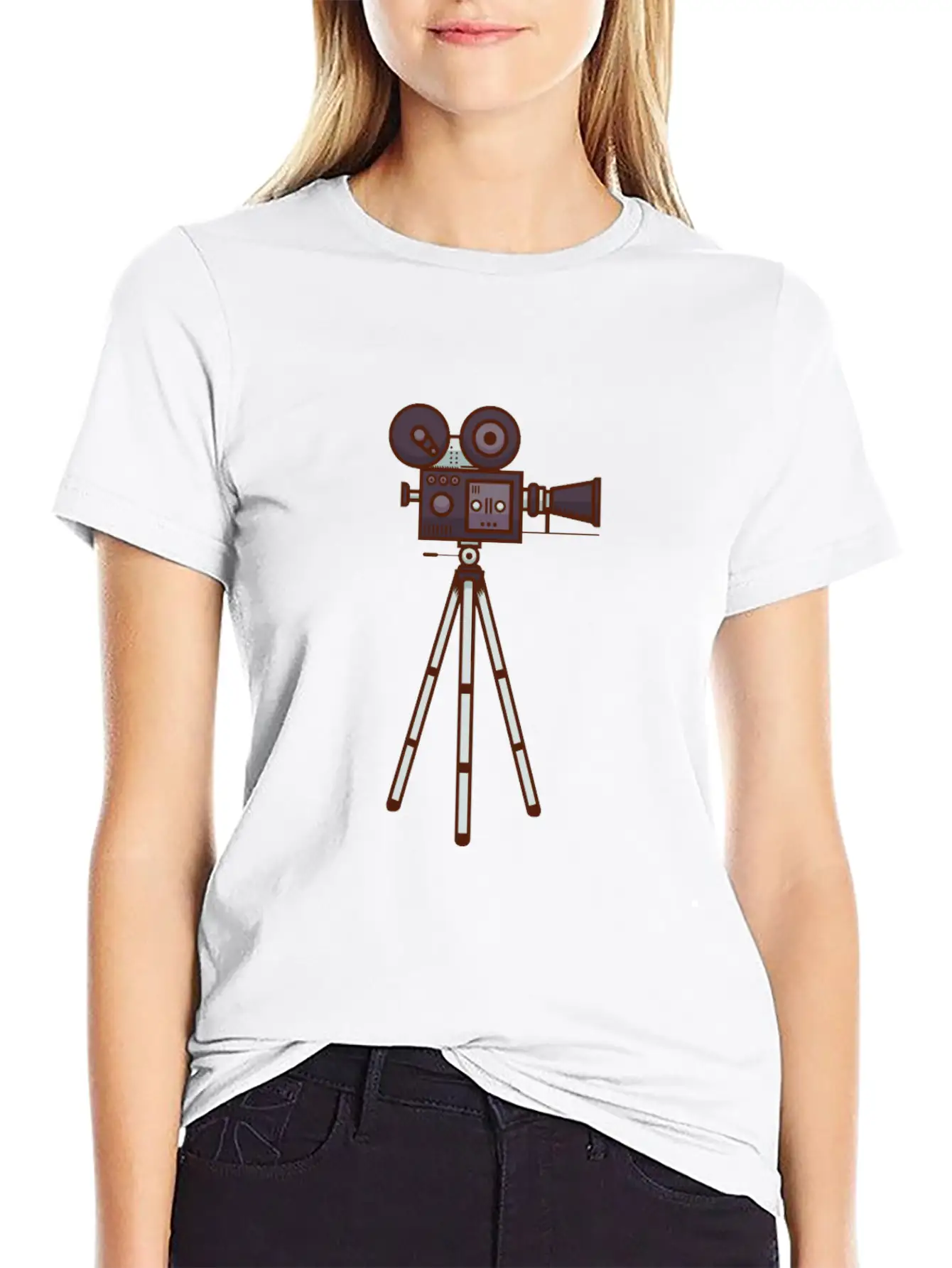 Retro Cine Camera Unisex Casual T-Shirt – Clean Design For Daily Comfort