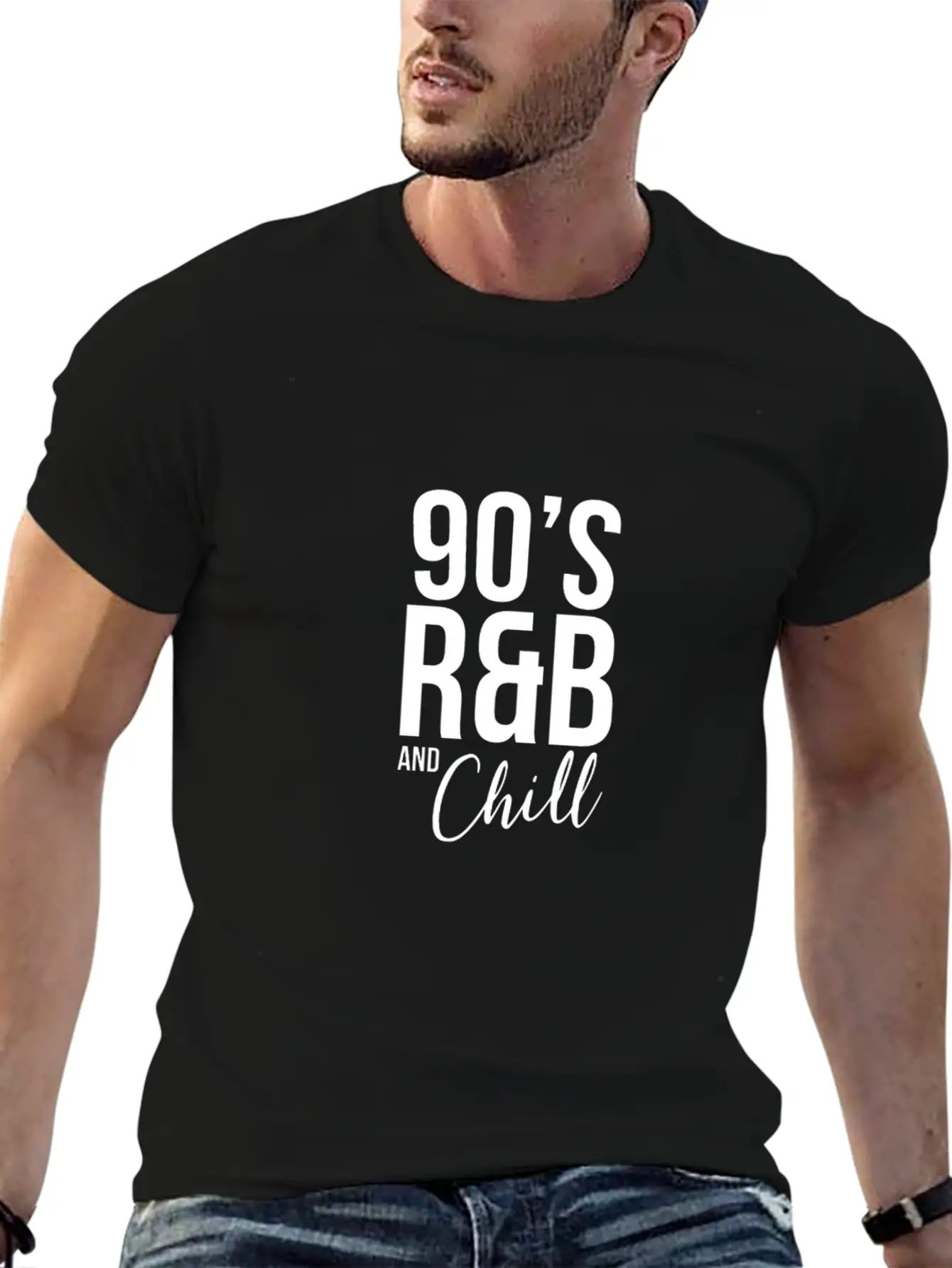 Retro Cool I Love 90'S R&B & Chill R&B Music Lover Casual Graphic T-Shirt – Simple And Comfortable Daily Wear