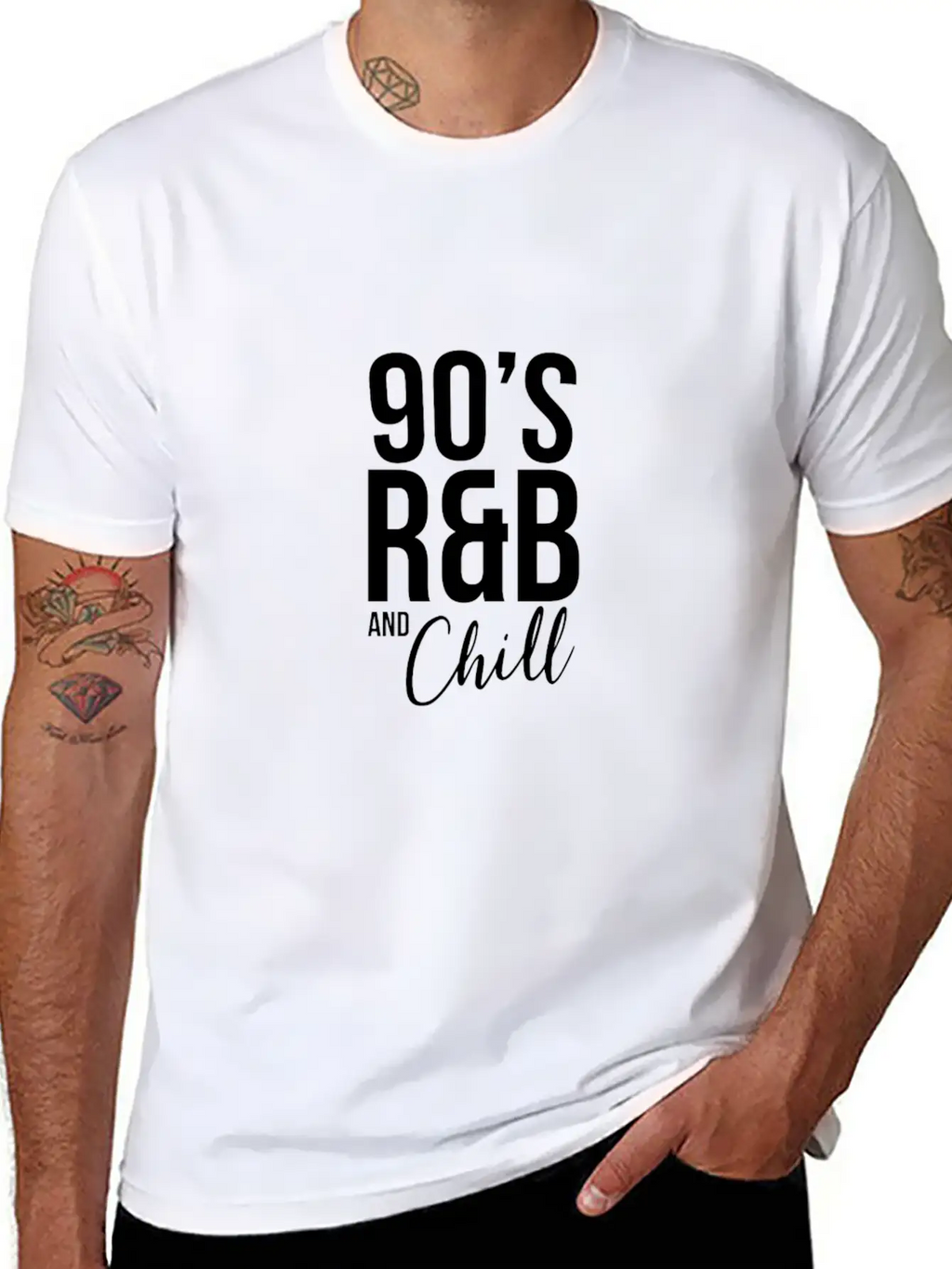 Retro Cool I Love 90'S R&B & Chill R&B Music Lover Casual Graphic T-Shirt – Simple And Comfortable Daily Wear
