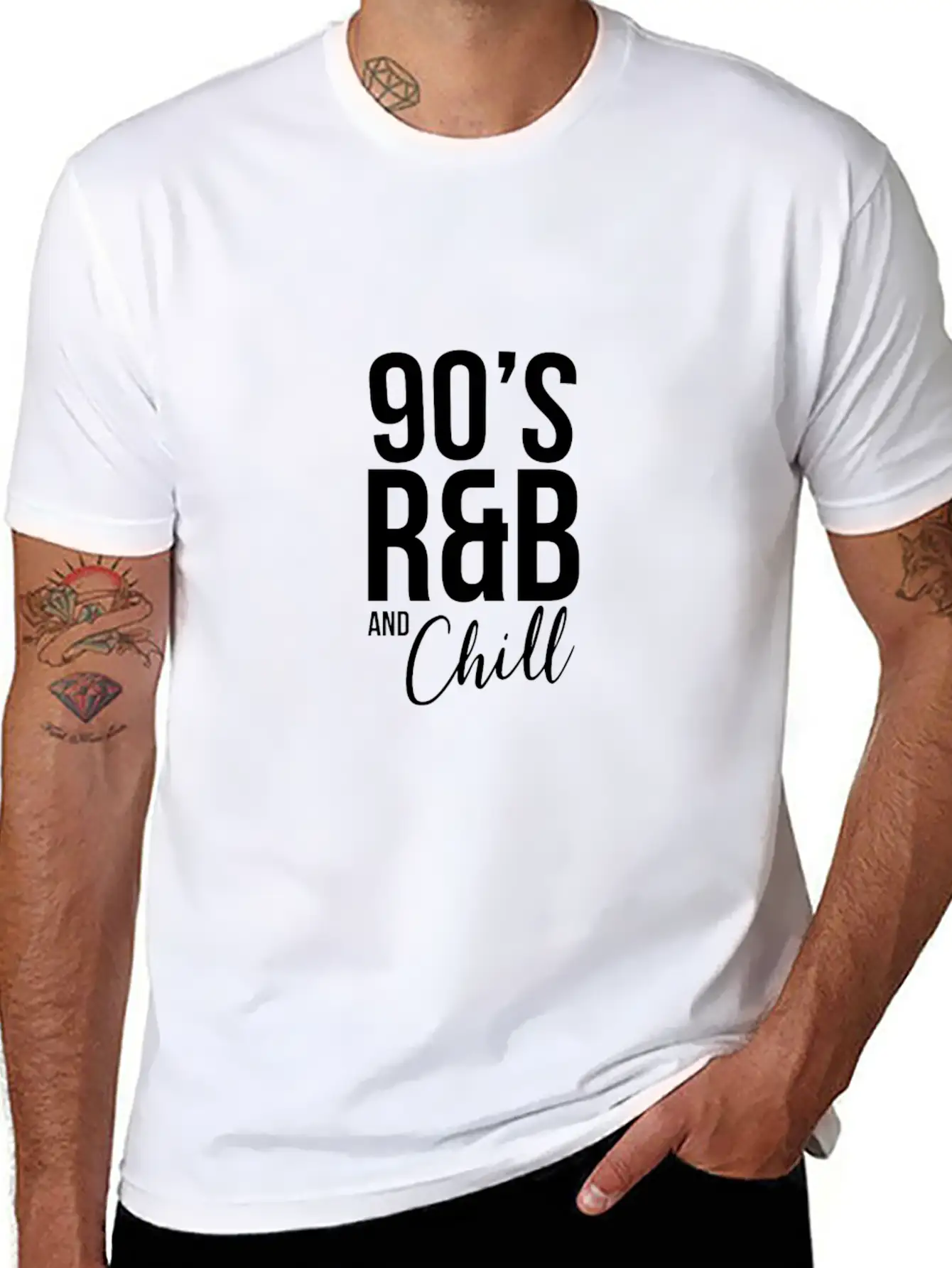 Retro Cool I Love 90'S R&B & Chill R&B Music Lover Casual Graphic T-Shirt – Simple And Comfortable Daily Wear