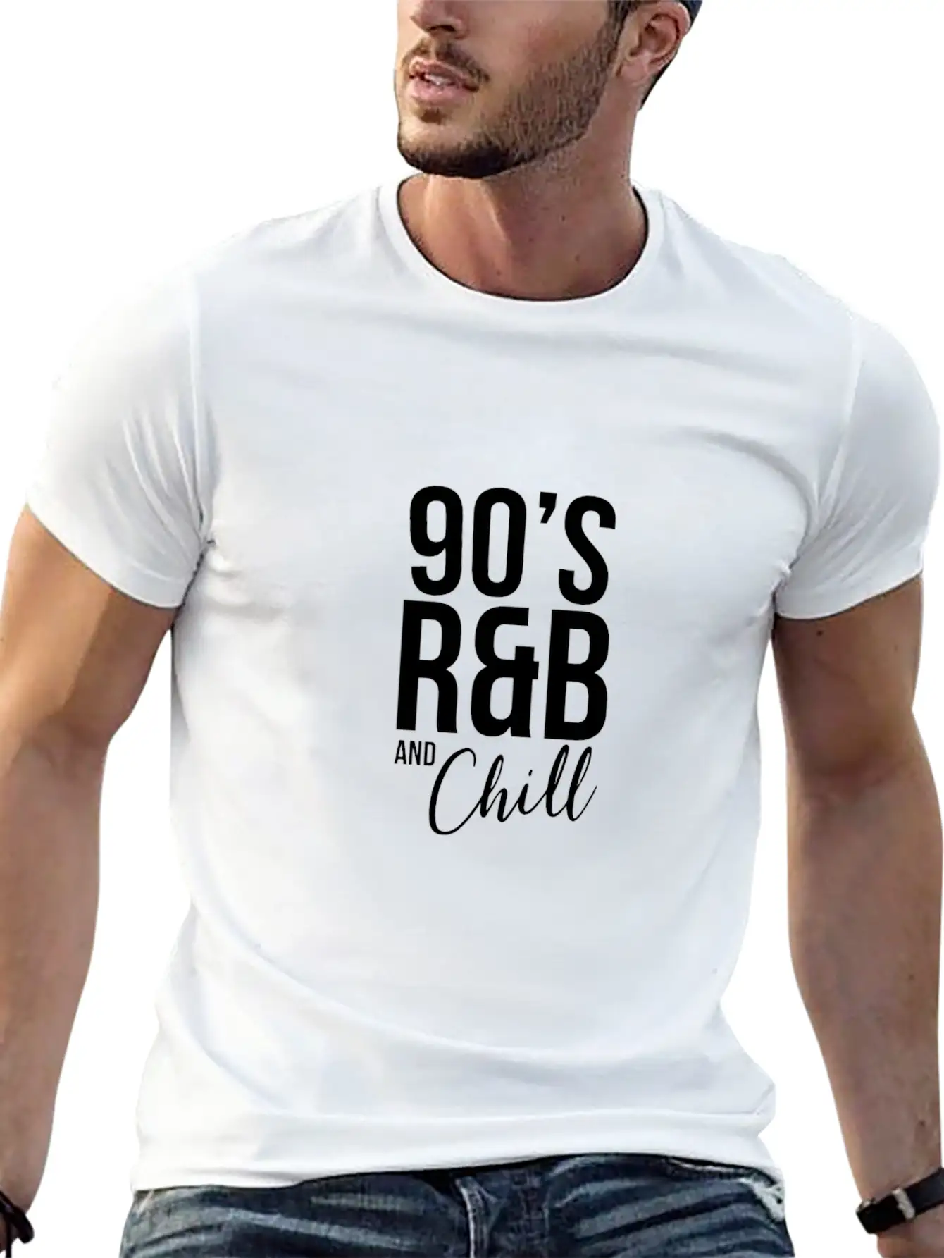 Retro Cool I Love 90'S R&B & Chill R&B Music Lover Casual Graphic T-Shirt – Simple And Comfortable Daily Wear