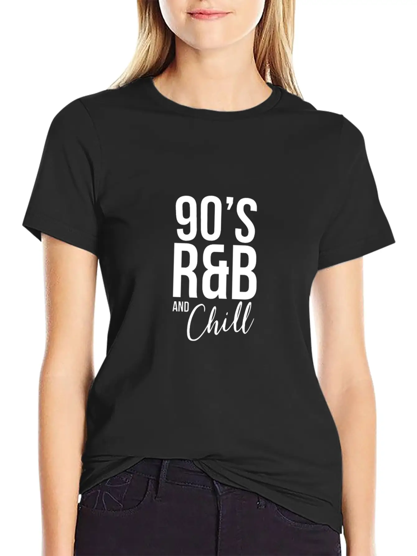Retro Cool I Love 90'S R&B & Chill R&B Music Lover Casual Graphic T-Shirt – Simple And Comfortable Daily Wear