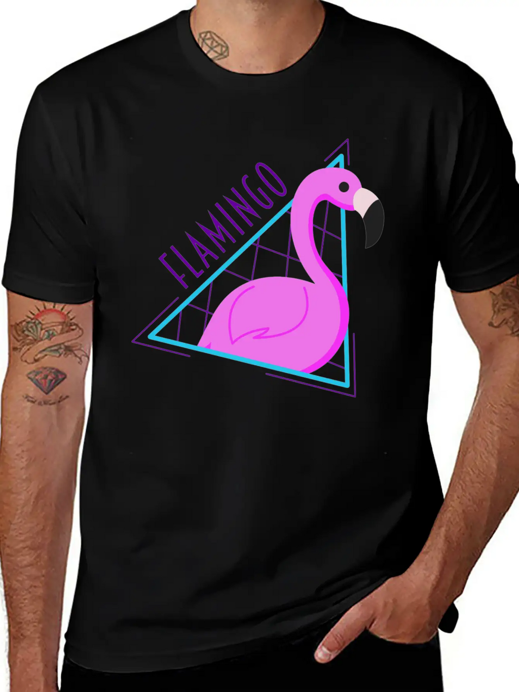 RETRO FLAMINGO Classic Fit Graphic Tee For Daily Comfort – Unisex Cotton Shirt