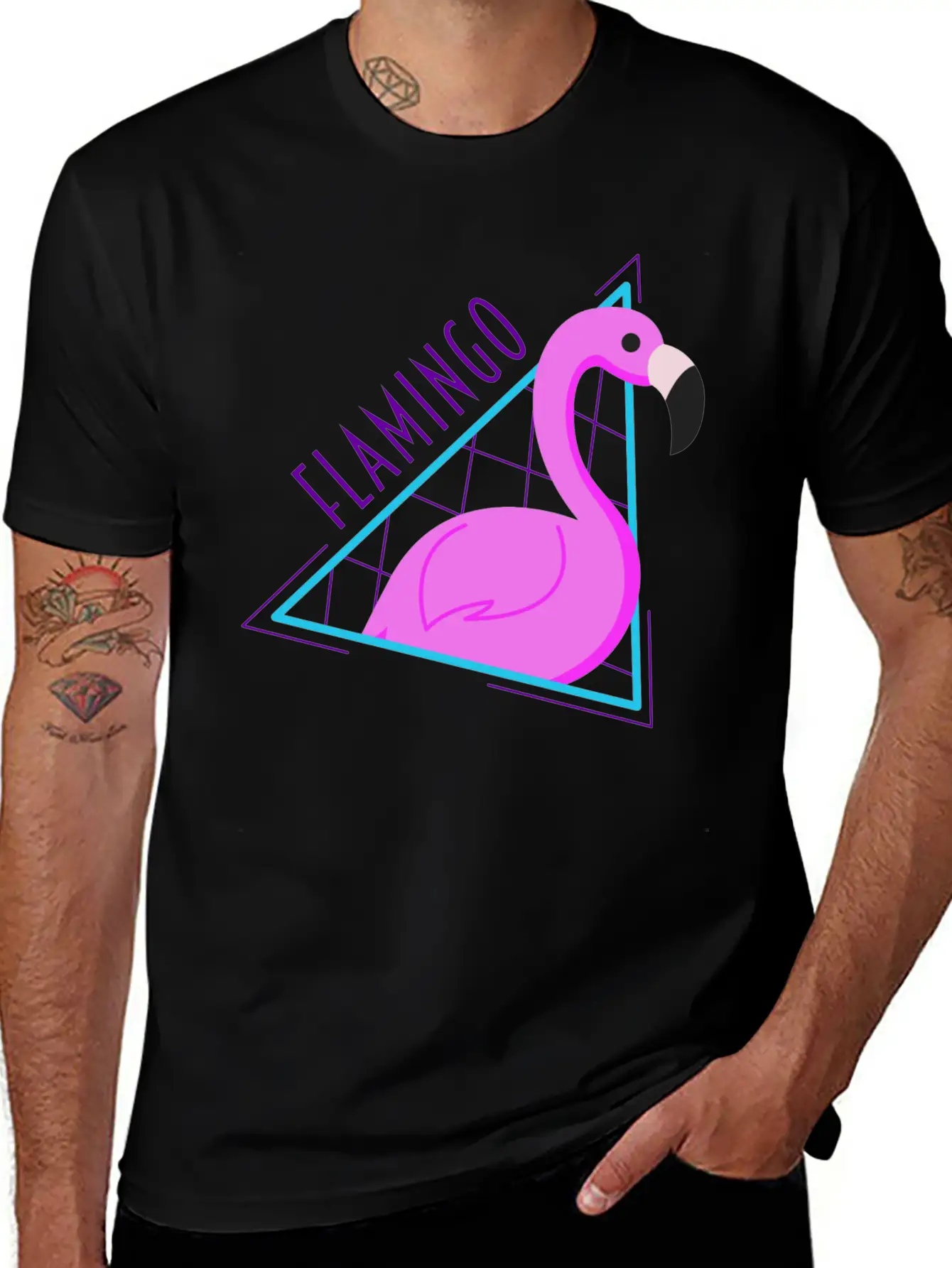 RETRO FLAMINGO Classic Fit Graphic Tee For Daily Comfort – Unisex Cotton Shirt