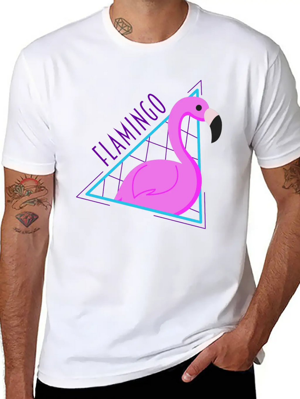 RETRO FLAMINGO Classic Fit Graphic Tee For Daily Comfort – Unisex Cotton Shirt