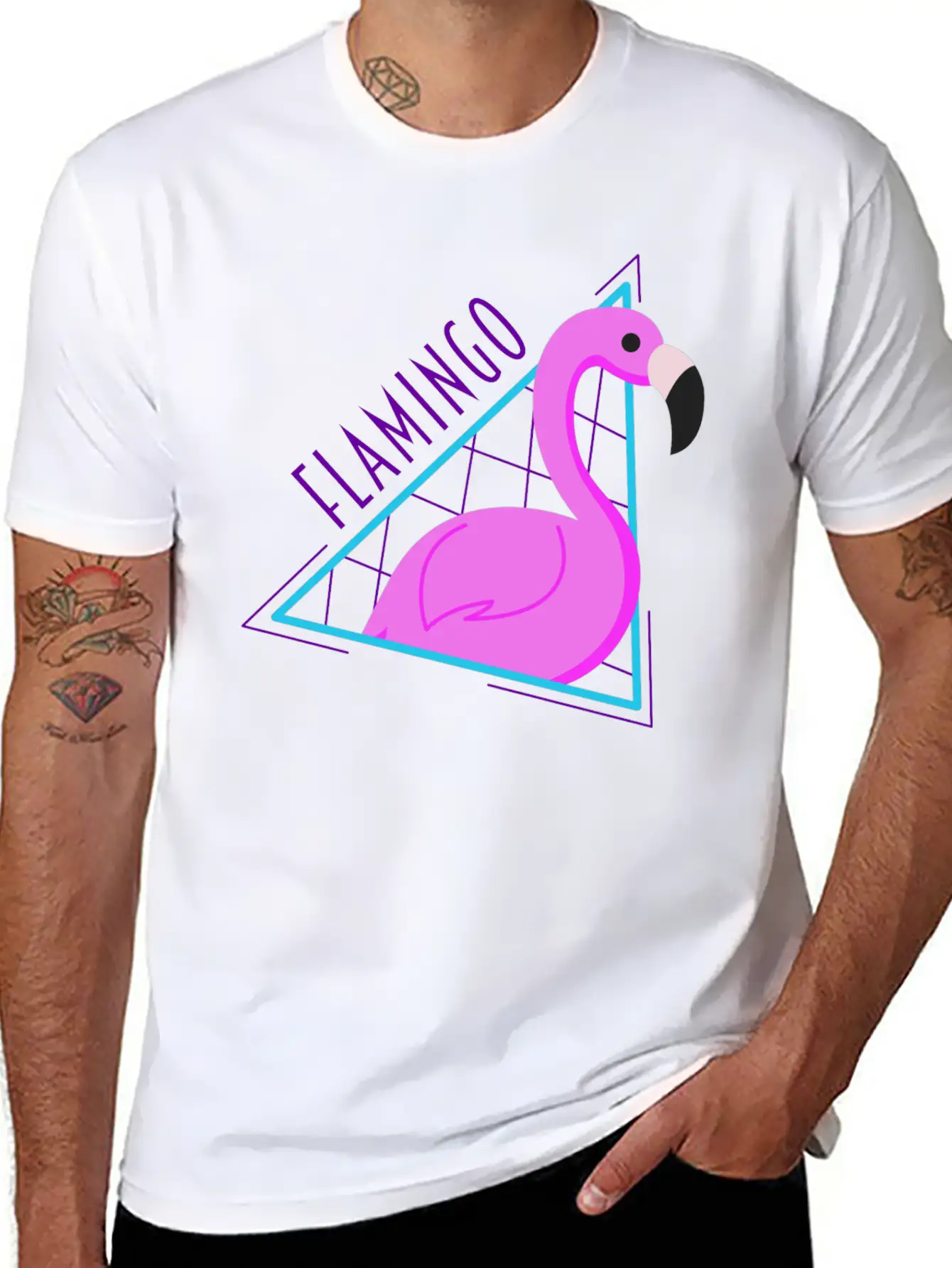RETRO FLAMINGO Classic Fit Graphic Tee For Daily Comfort – Unisex Cotton Shirt