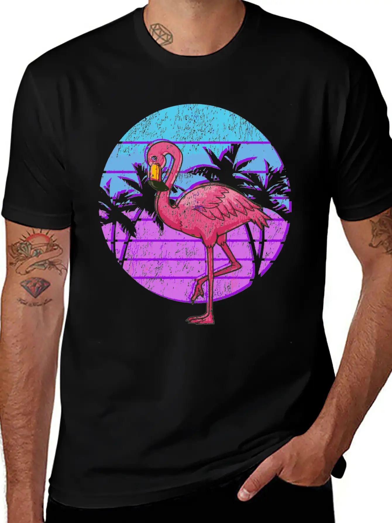 Retro Flamingo Japanese Otaku Grunge Aesthetic Vap Unisex Casual T-Shirt – Clean Design For Daily Comfort