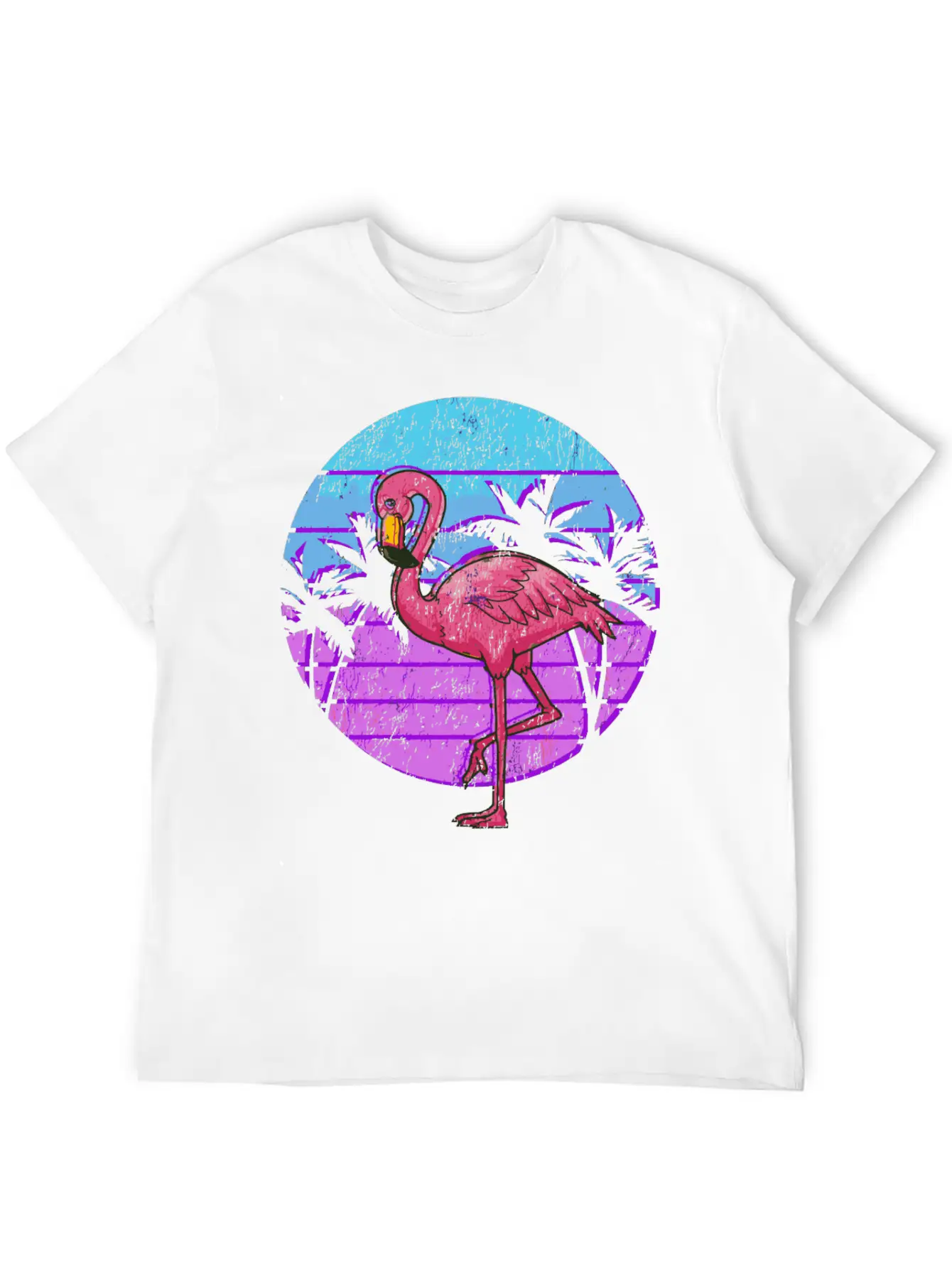 Retro Flamingo Japanese Otaku Grunge Aesthetic Vap Unisex Casual T-Shirt – Clean Design For Daily Comfort