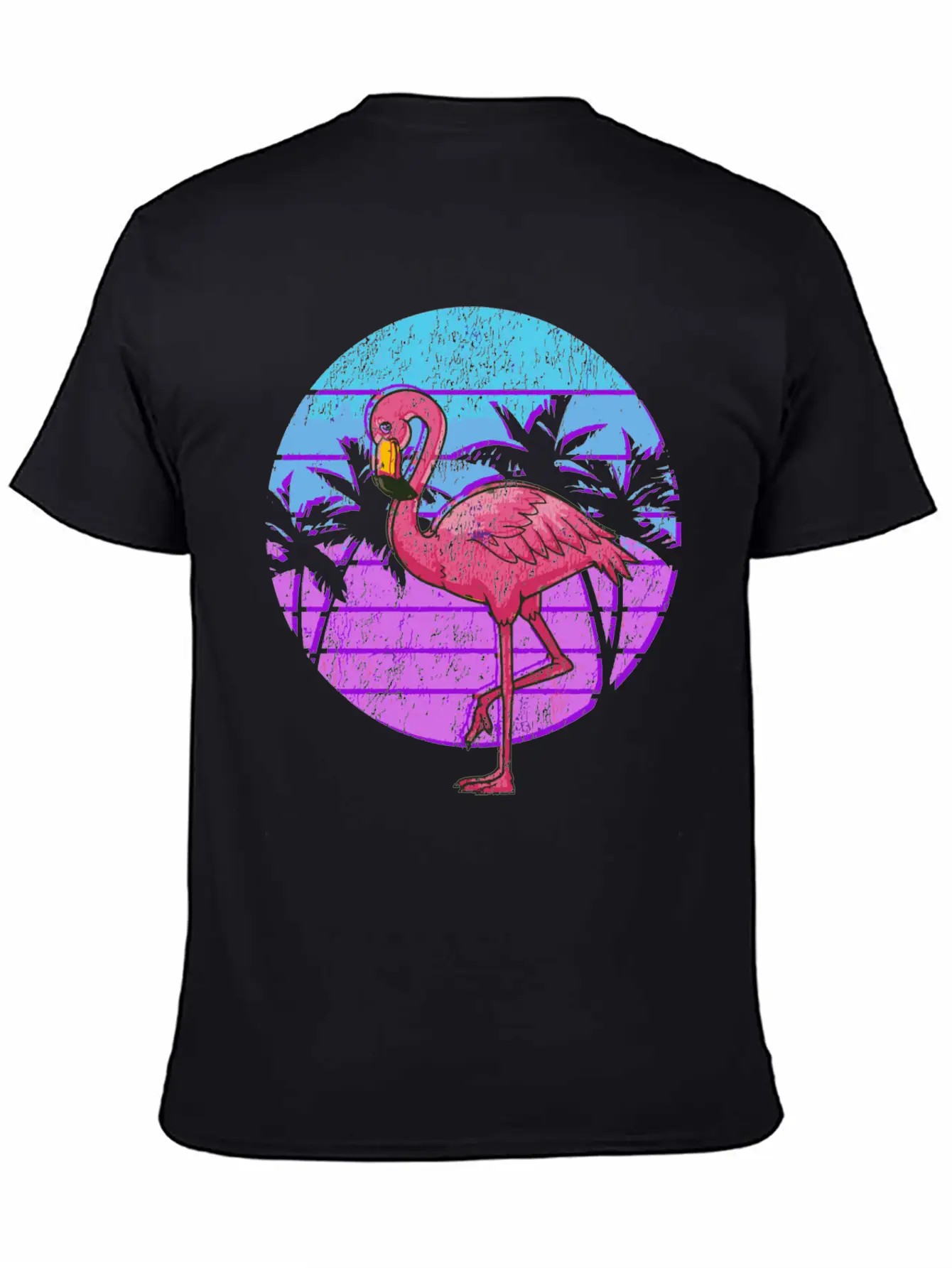 Retro Flamingo Japanese Otaku Grunge Aesthetic Vap Unisex Casual T-Shirt – Clean Design For Daily Comfort