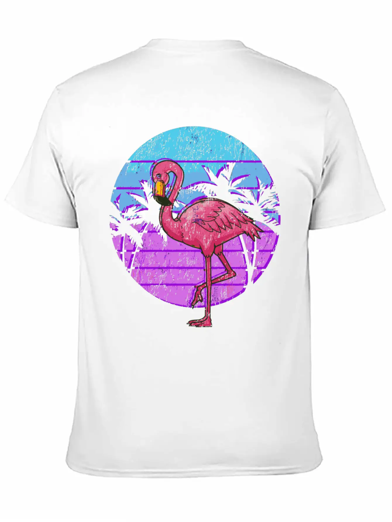 Retro Flamingo Japanese Otaku Grunge Aesthetic Vap Unisex Casual T-Shirt – Clean Design For Daily Comfort