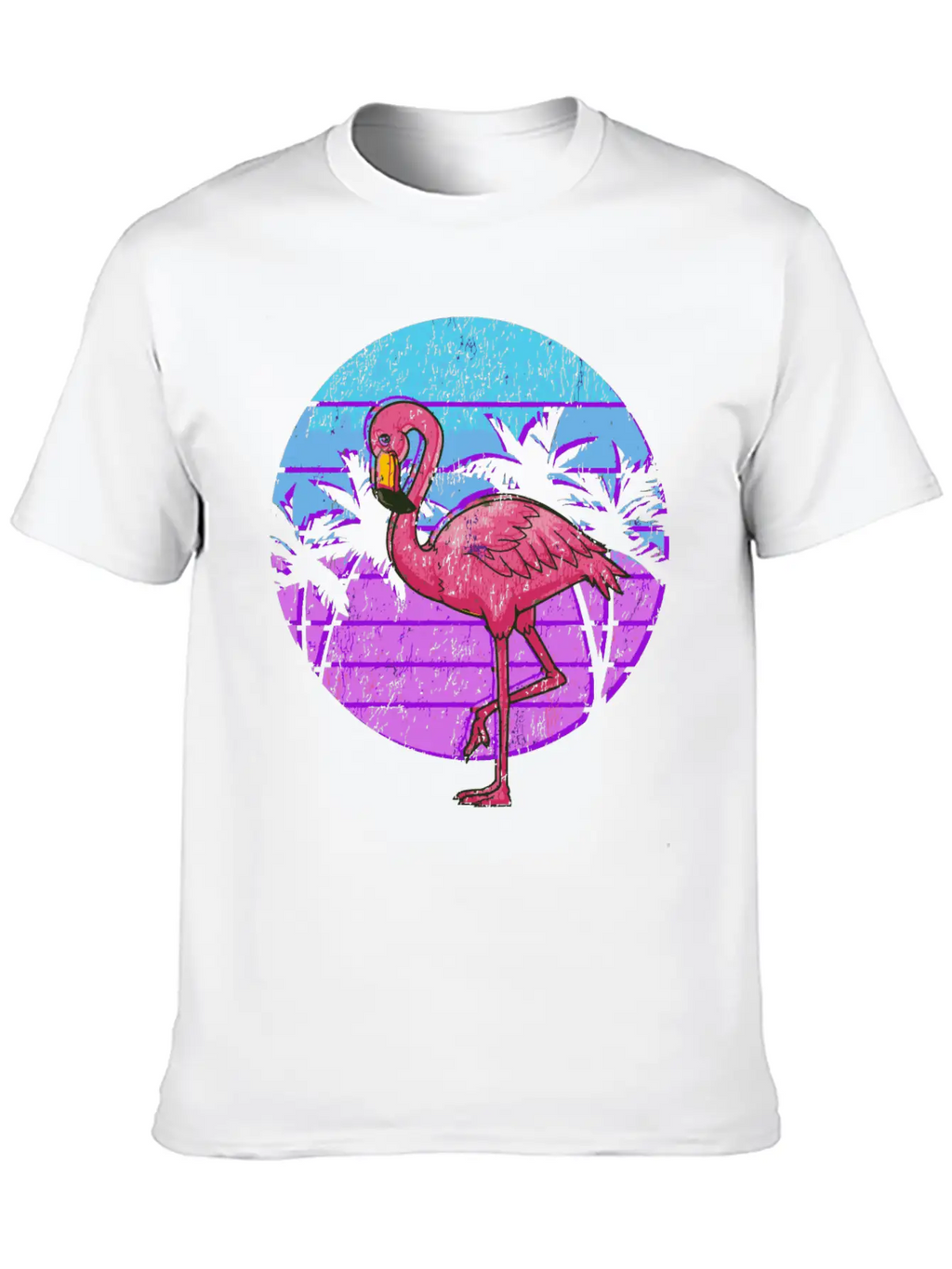 Retro Flamingo Japanese Otaku Grunge Aesthetic Vap Unisex Casual T-Shirt – Clean Design For Daily Comfort