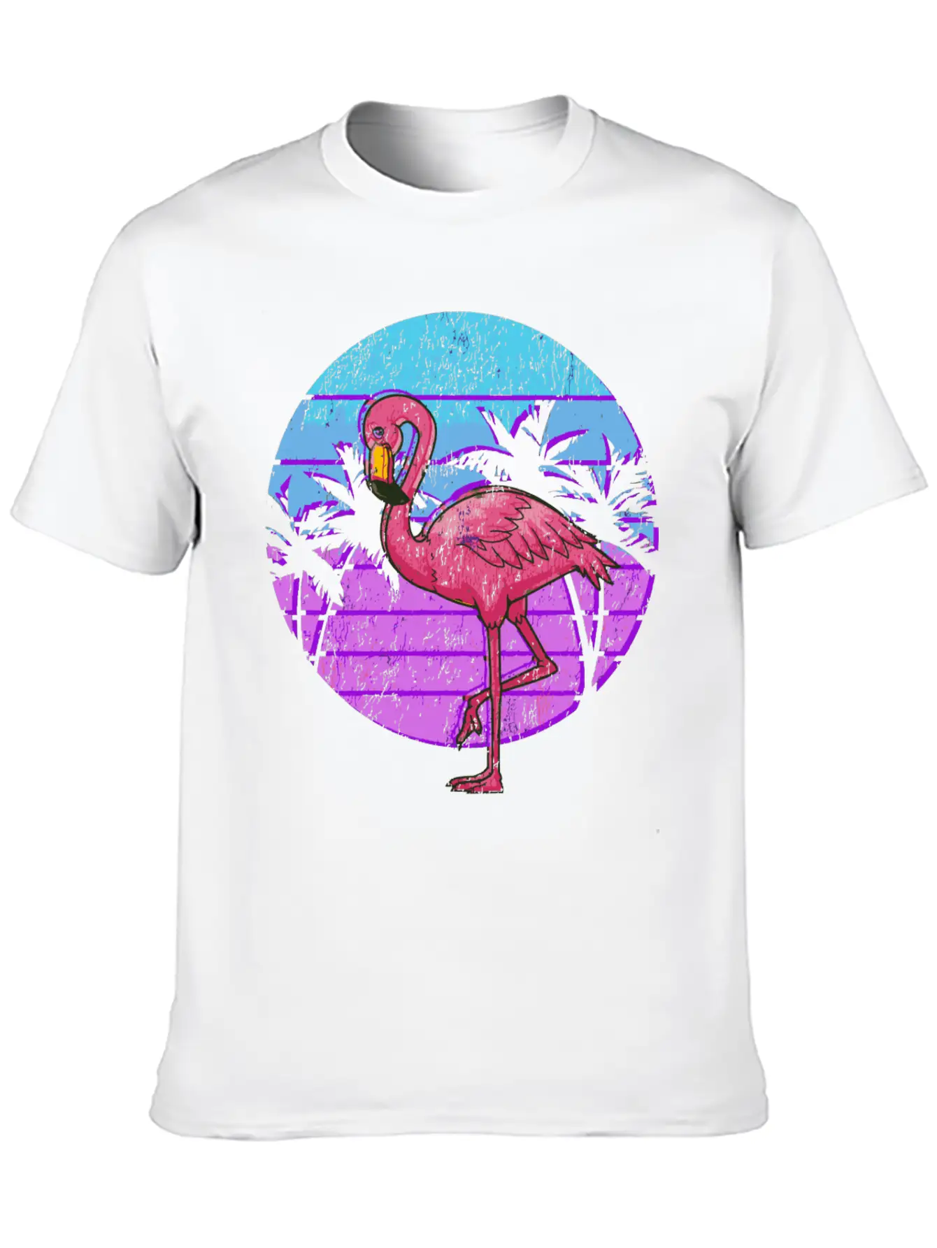 Retro Flamingo Japanese Otaku Grunge Aesthetic Vap Unisex Casual T-Shirt – Clean Design For Daily Comfort
