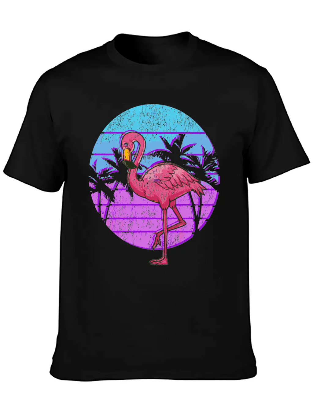 Retro Flamingo Japanese Otaku Grunge Aesthetic Vap Unisex Casual T-Shirt – Clean Design For Daily Comfort