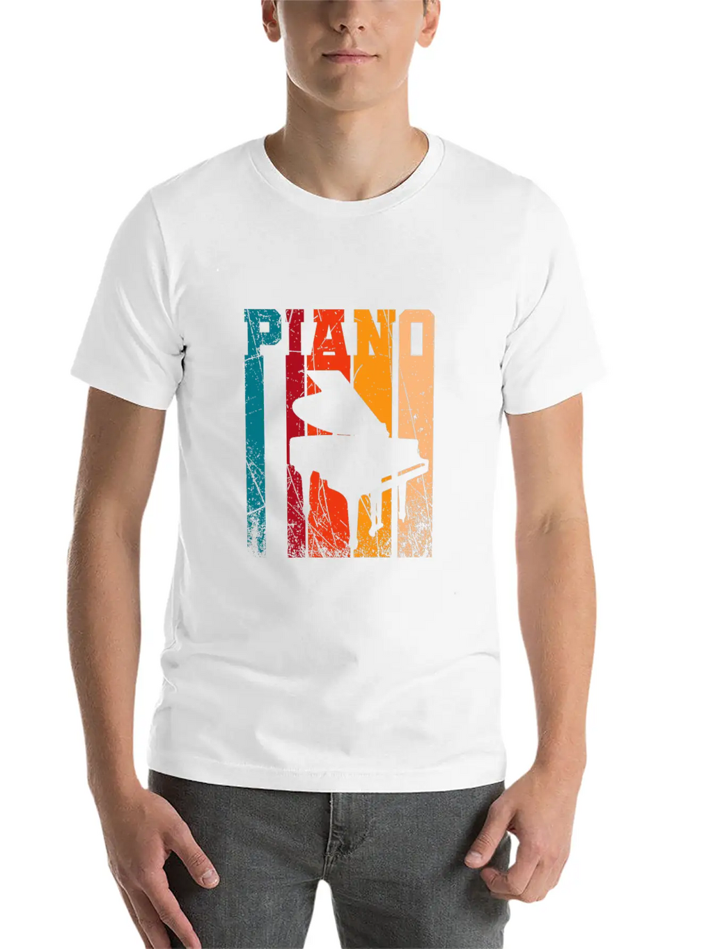Retro Grand Piano Essential Cotton Tee For Daily Outfits – Unisex Style