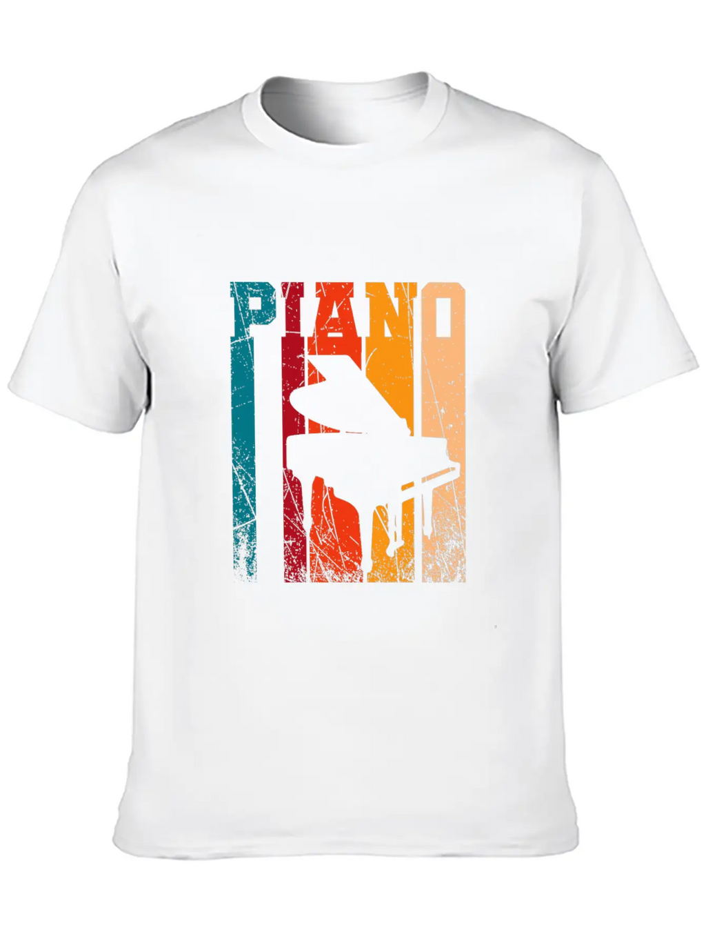 Retro Grand Piano Essential Cotton Tee For Daily Outfits – Unisex Style