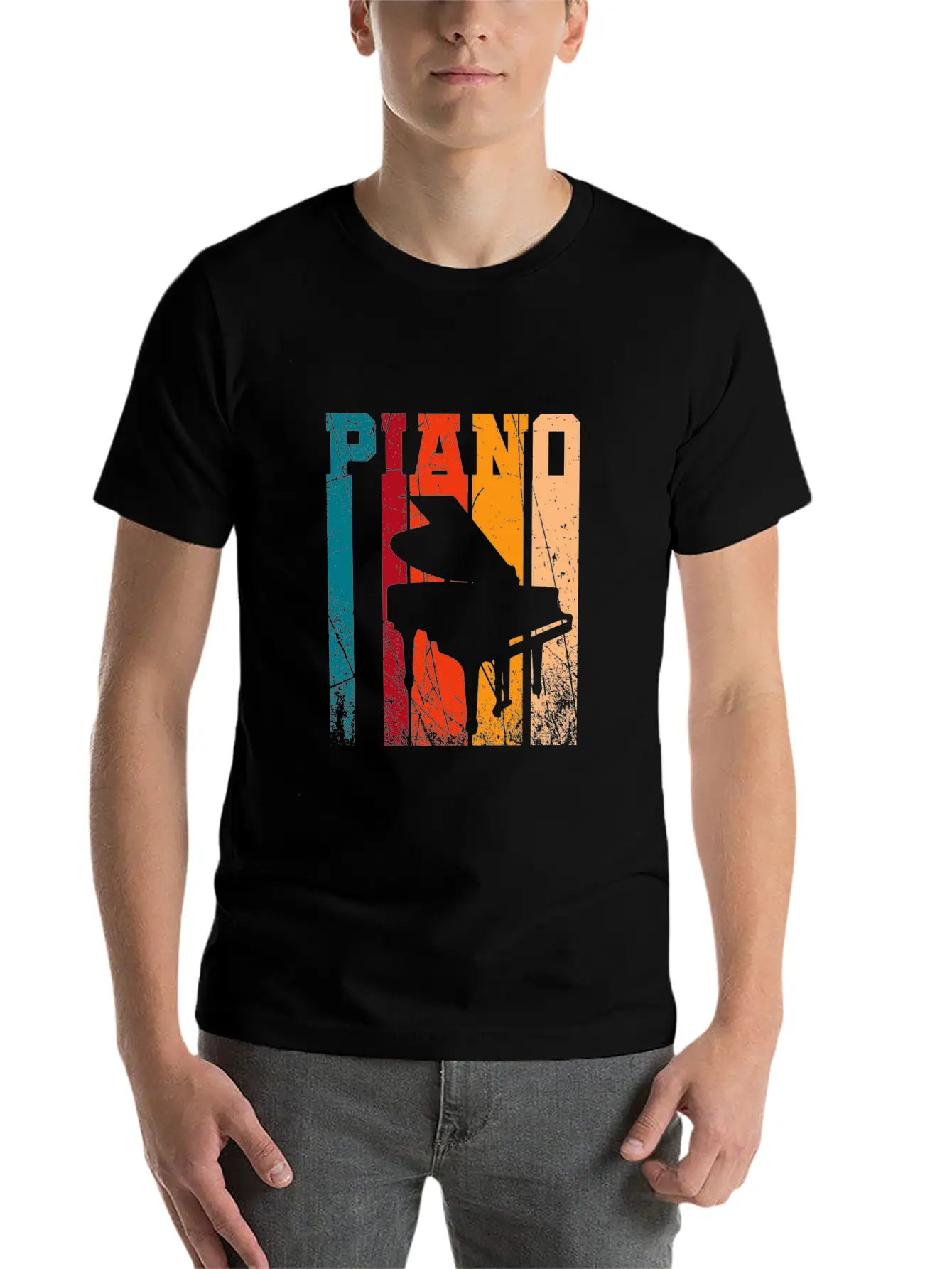 Retro Grand Piano Essential Cotton Tee For Daily Outfits – Unisex Style