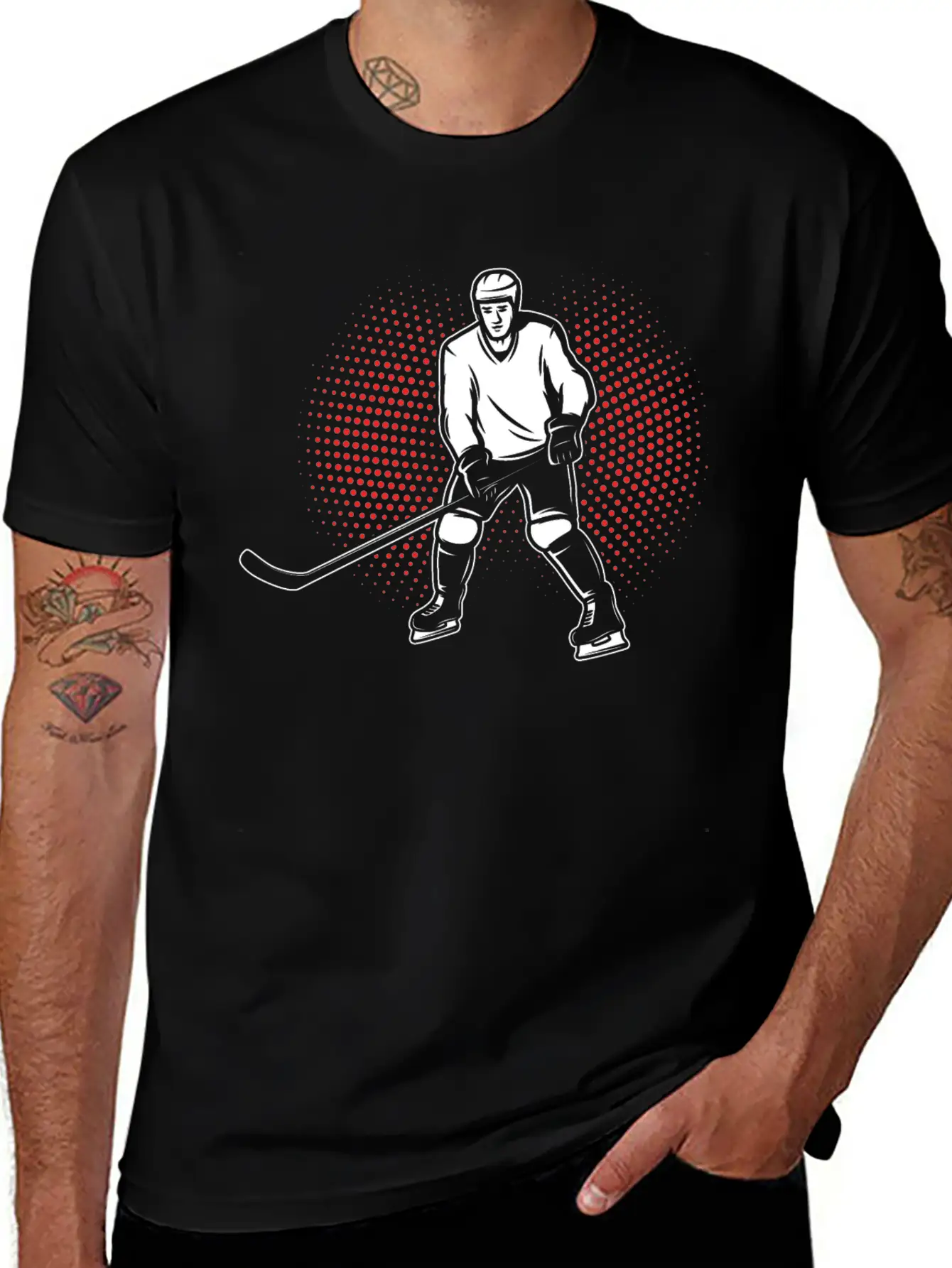 Retro Ice Hockey Player Unisex Casual T-Shirt – Clean Design For Daily Comfort