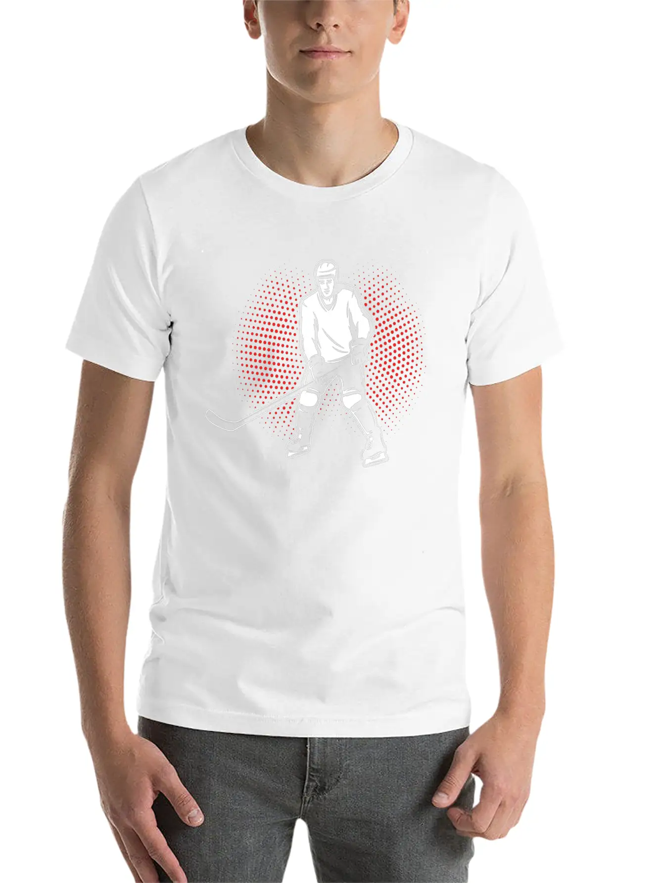 Retro Ice Hockey Player Unisex Casual T-Shirt – Clean Design For Daily Comfort