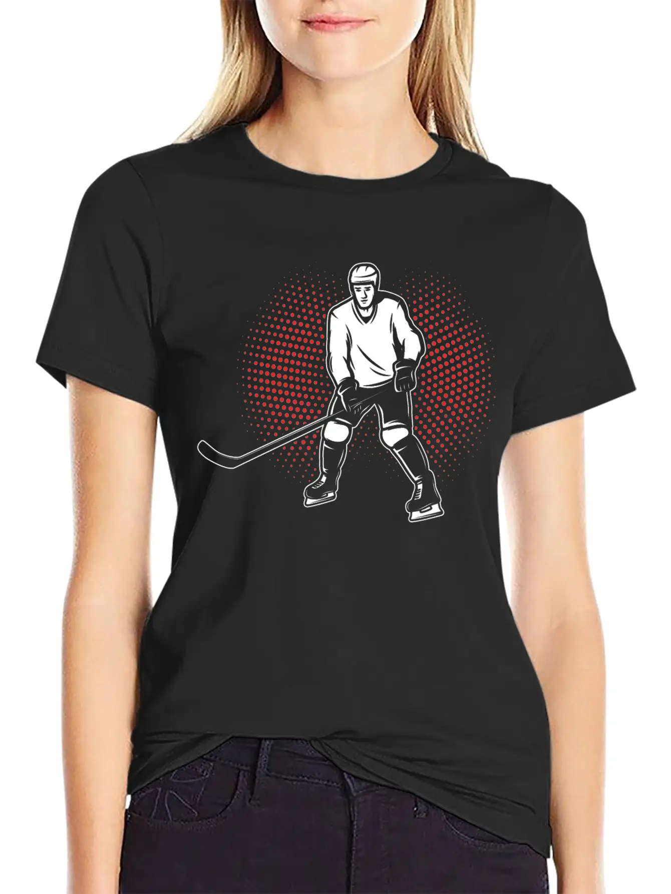 Retro Ice Hockey Player Unisex Casual T-Shirt – Clean Design For Daily Comfort