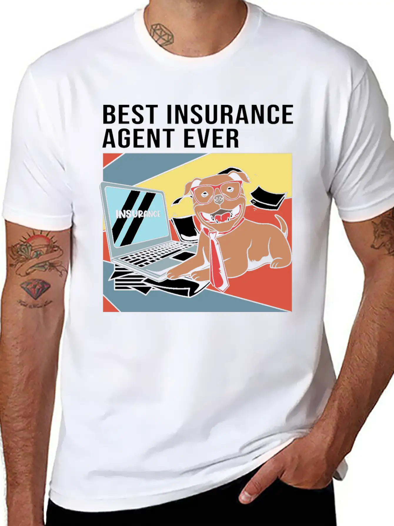 Retro Insurance Broker Best Insurance Agent Ever Unisex Short Sleeve Soft Cotton T-Shirt – Casual Everyday Wear