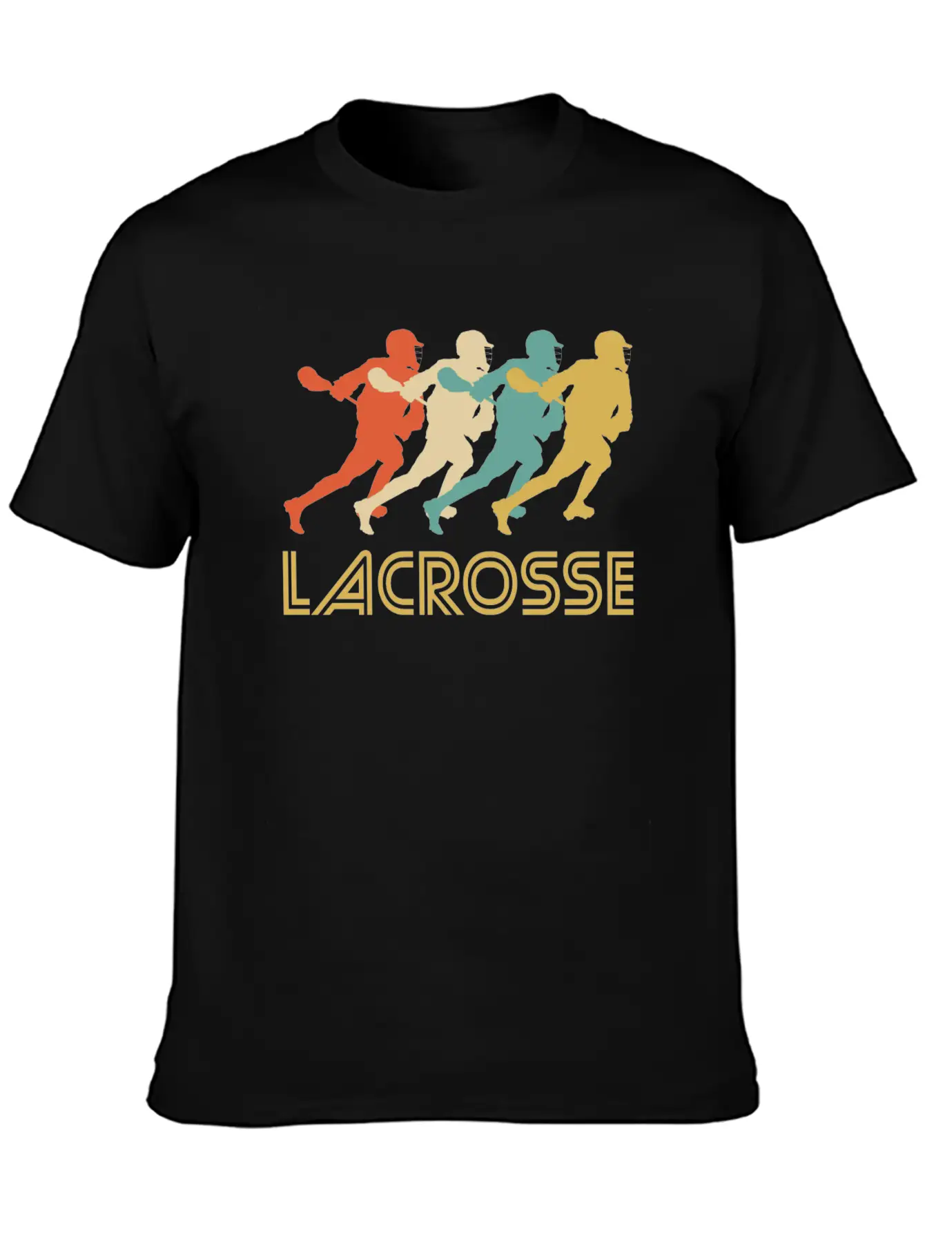 Retro Lacrosse Pop Art Unisex Short Sleeve Soft Cotton T-Shirt – Casual Everyday Wear