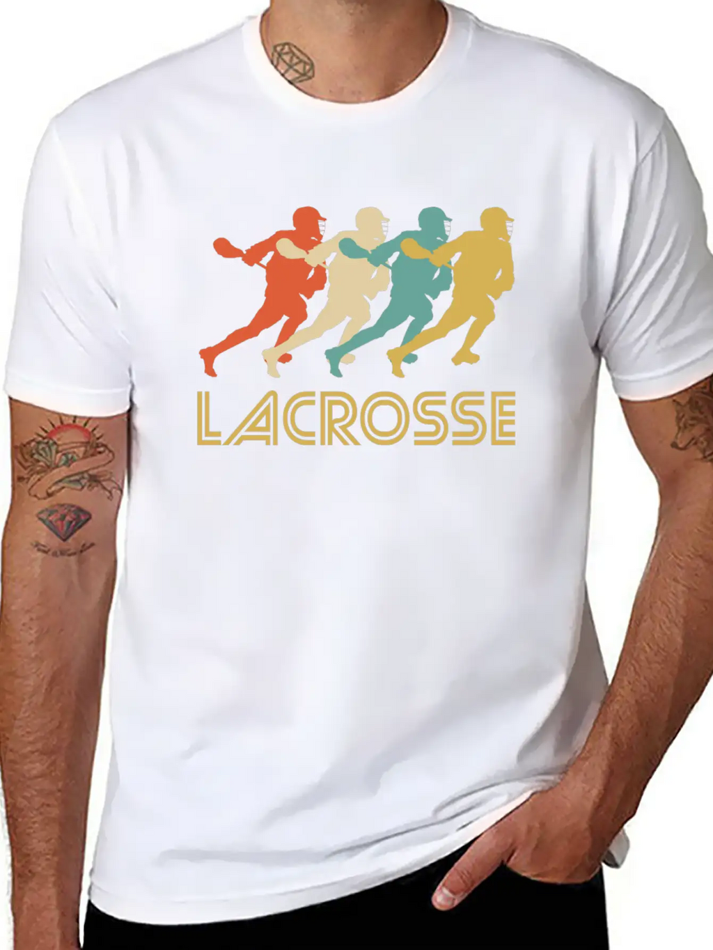 Retro Lacrosse Pop Art Unisex Short Sleeve Soft Cotton T-Shirt – Casual Everyday Wear