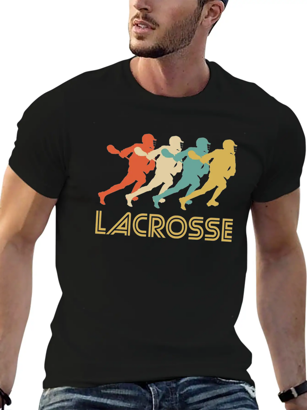 Retro Lacrosse Pop Art Unisex Short Sleeve Soft Cotton T-Shirt – Casual Everyday Wear