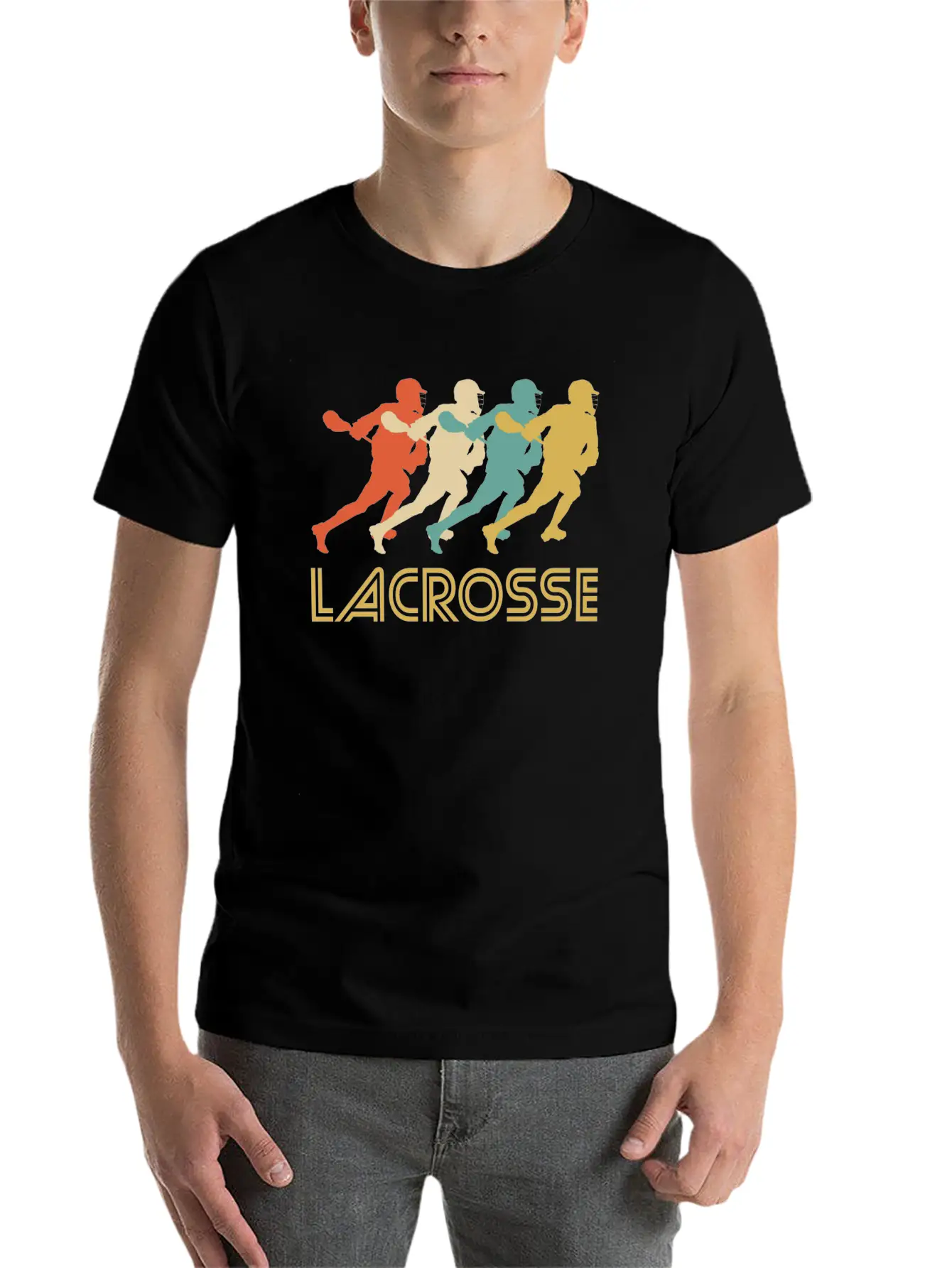 Retro Lacrosse Pop Art Unisex Short Sleeve Soft Cotton T-Shirt – Casual Everyday Wear