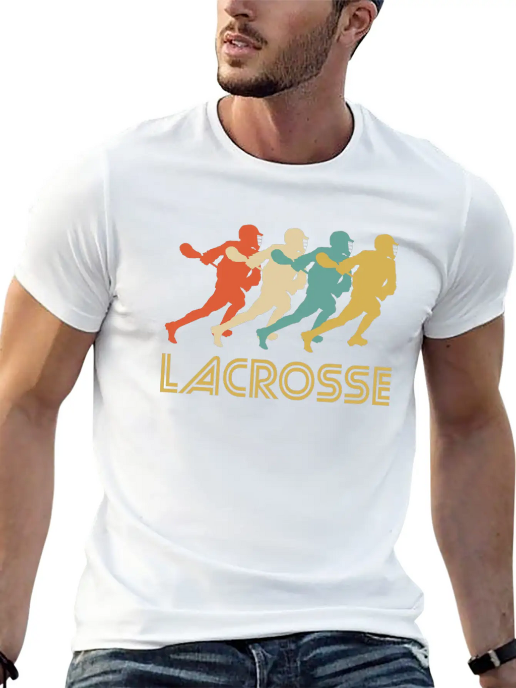 Retro Lacrosse Pop Art Unisex Short Sleeve Soft Cotton T-Shirt – Casual Everyday Wear