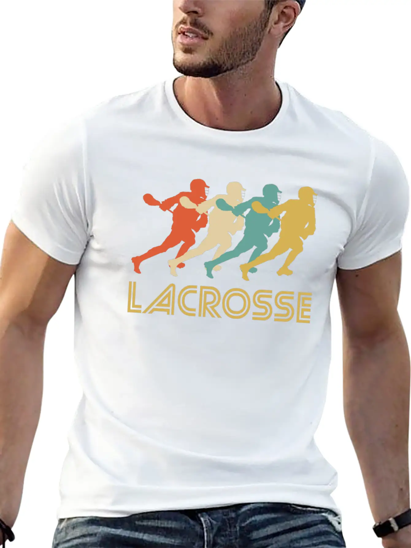 Retro Lacrosse Pop Art Unisex Short Sleeve Soft Cotton T-Shirt – Casual Everyday Wear