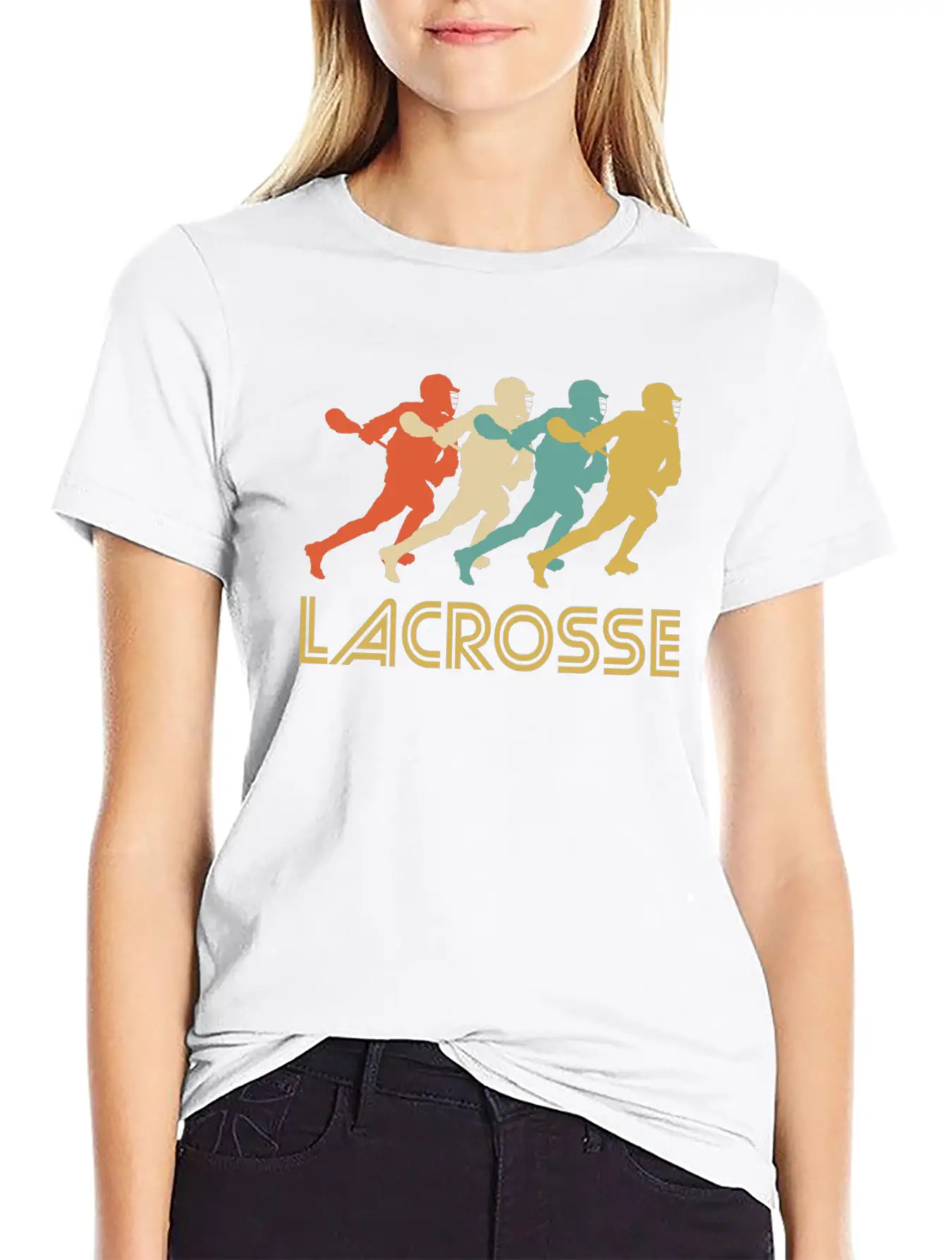 Retro Lacrosse Pop Art Unisex Short Sleeve Soft Cotton T-Shirt – Casual Everyday Wear