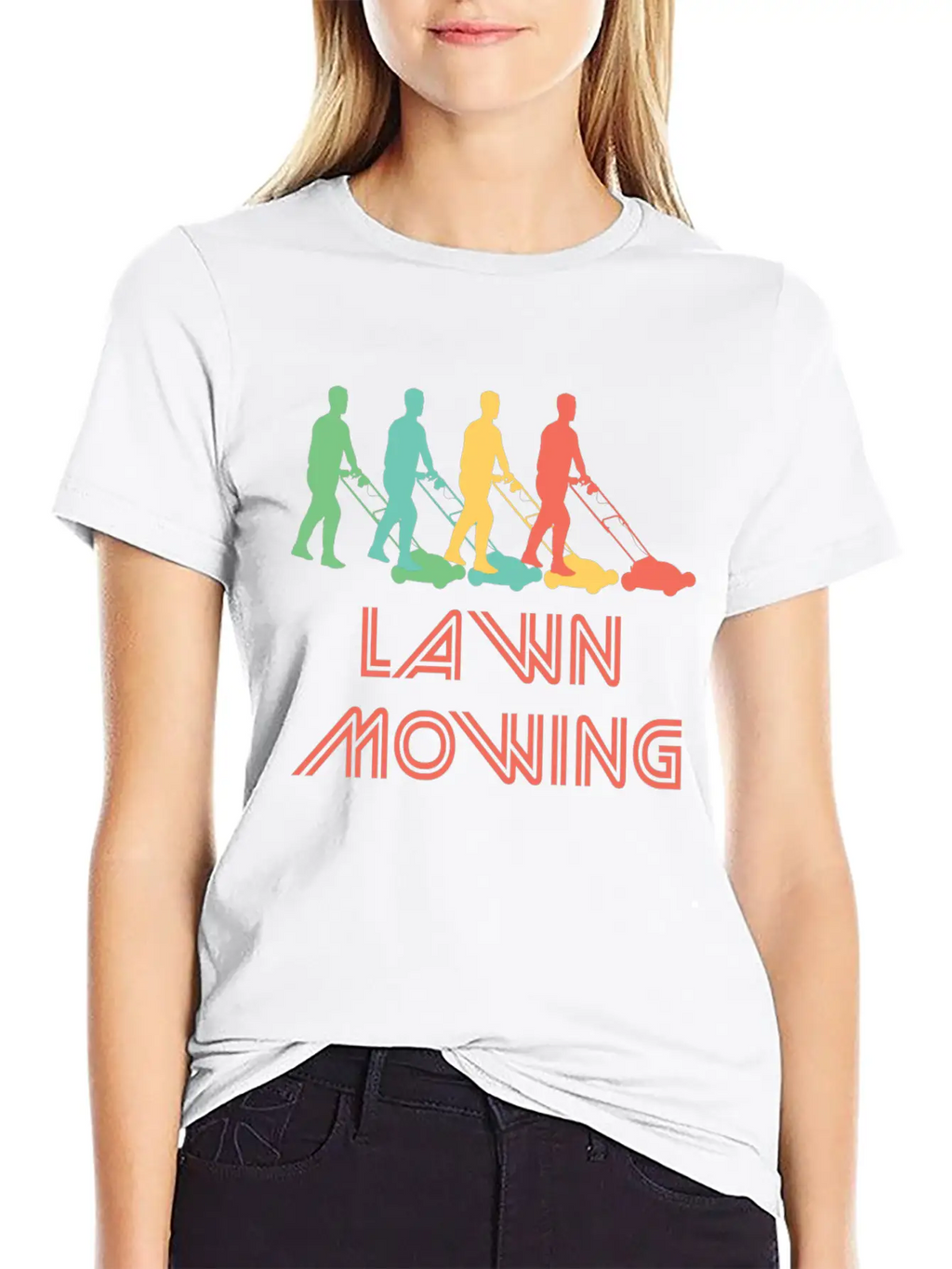 Retro Lawn Mowing Pop Art Essential Cotton Tee For Daily Outfits – Unisex Style