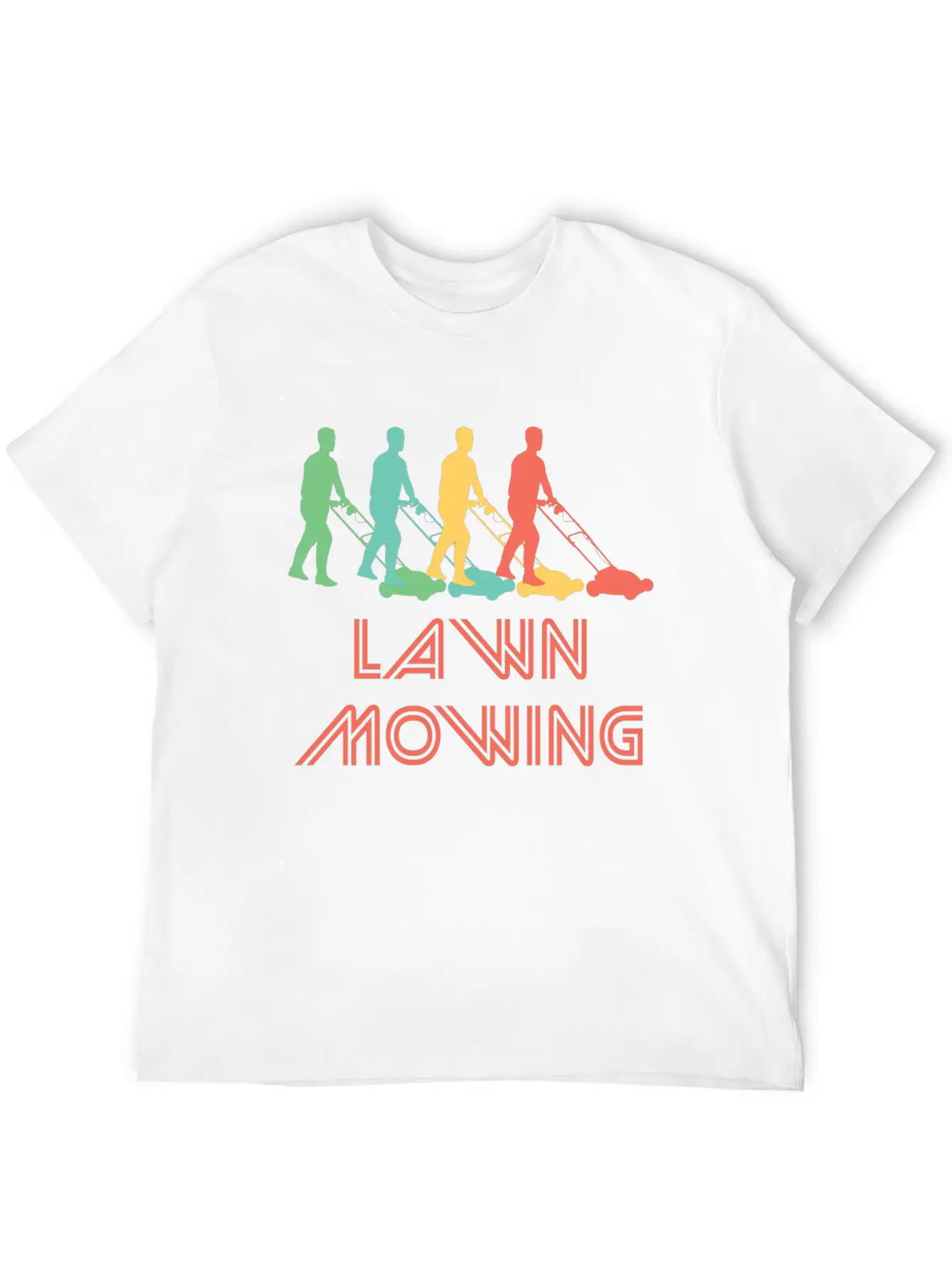 Retro Lawn Mowing Pop Art Essential Cotton Tee For Daily Outfits – Unisex Style