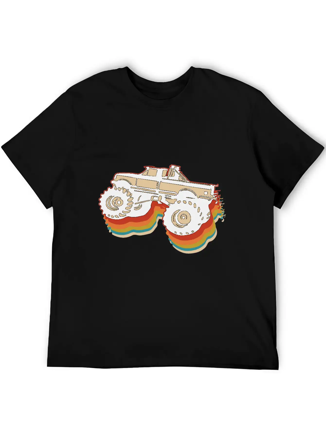 Retro Monster Trucks Gift | Vintage Big Trucks Unisex Casual T-Shirt – Clean Design For Daily Comfort