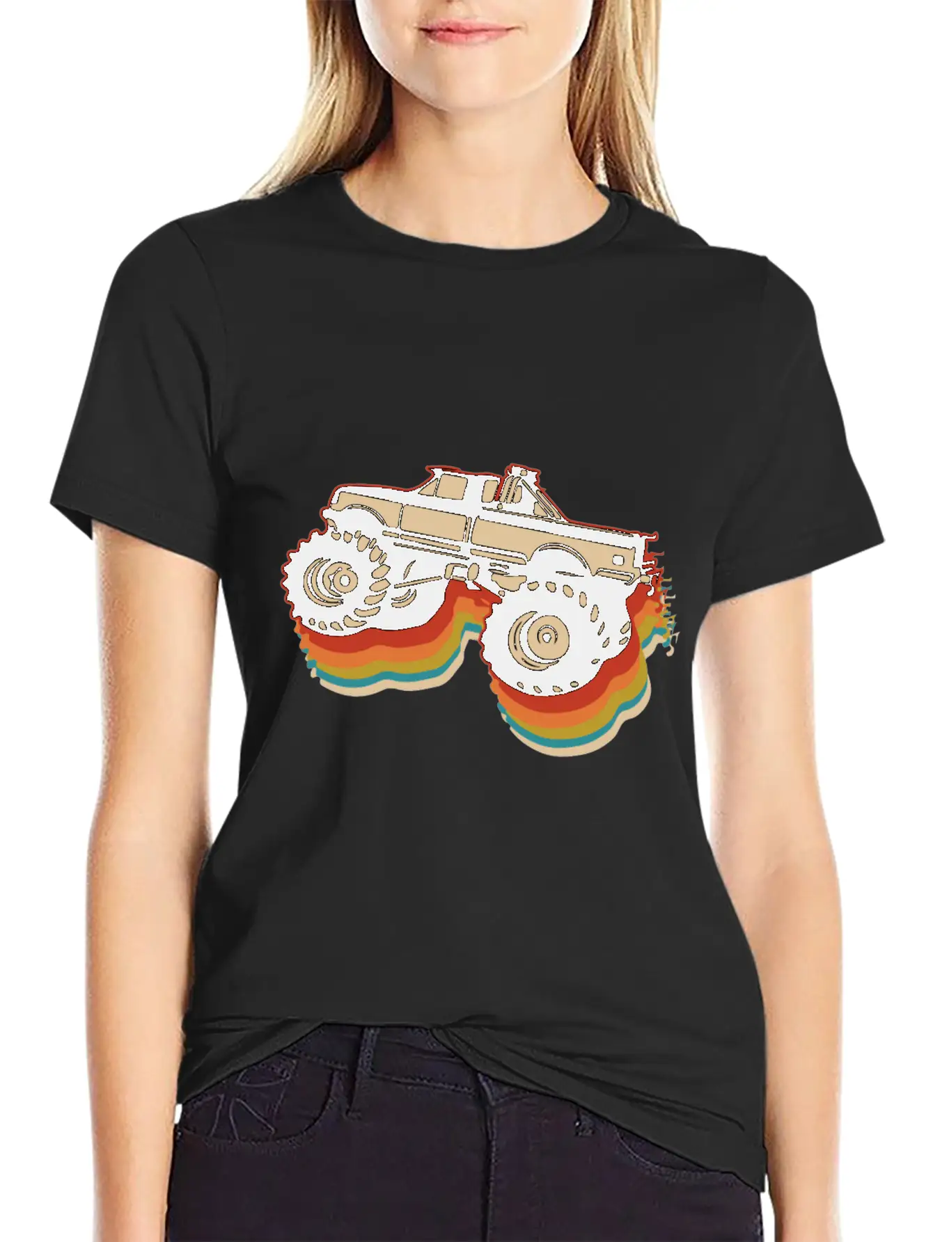 Retro Monster Trucks Gift | Vintage Big Trucks Unisex Casual T-Shirt – Clean Design For Daily Comfort
