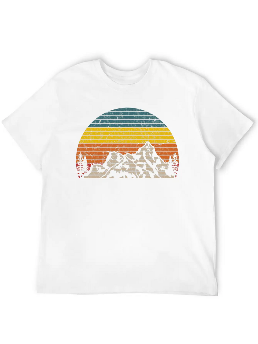 Retro Mountain Sunset Outdoor Hiking And Camping Unisex Casual T-Shirt – Clean Design For Daily Comfort