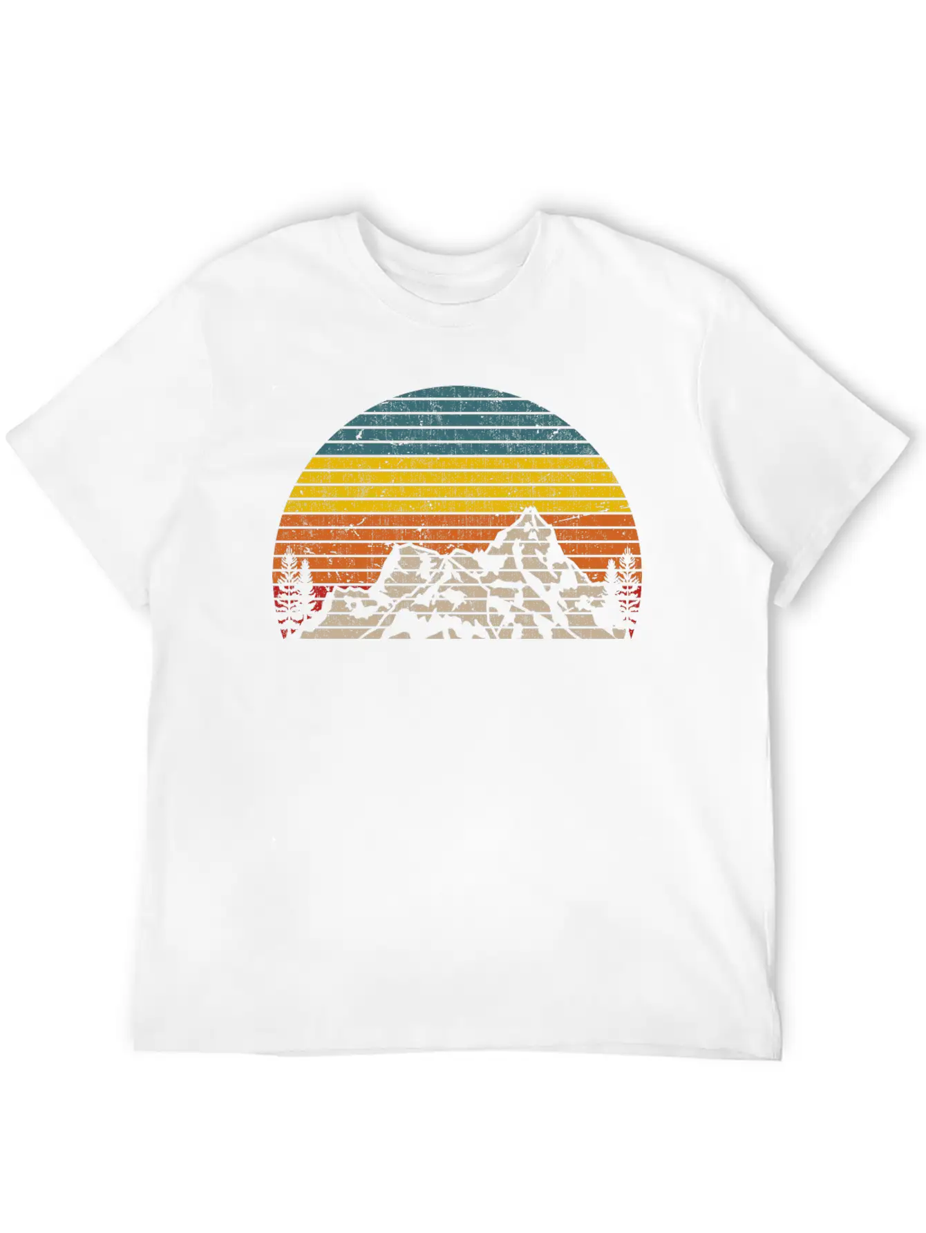Retro Mountain Sunset Outdoor Hiking And Camping Unisex Casual T-Shirt – Clean Design For Daily Comfort