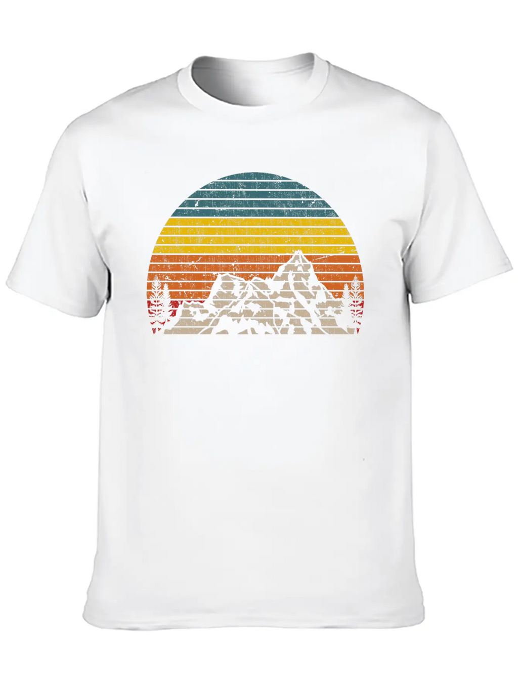 Retro Mountain Sunset Outdoor Hiking And Camping Unisex Casual T-Shirt – Clean Design For Daily Comfort