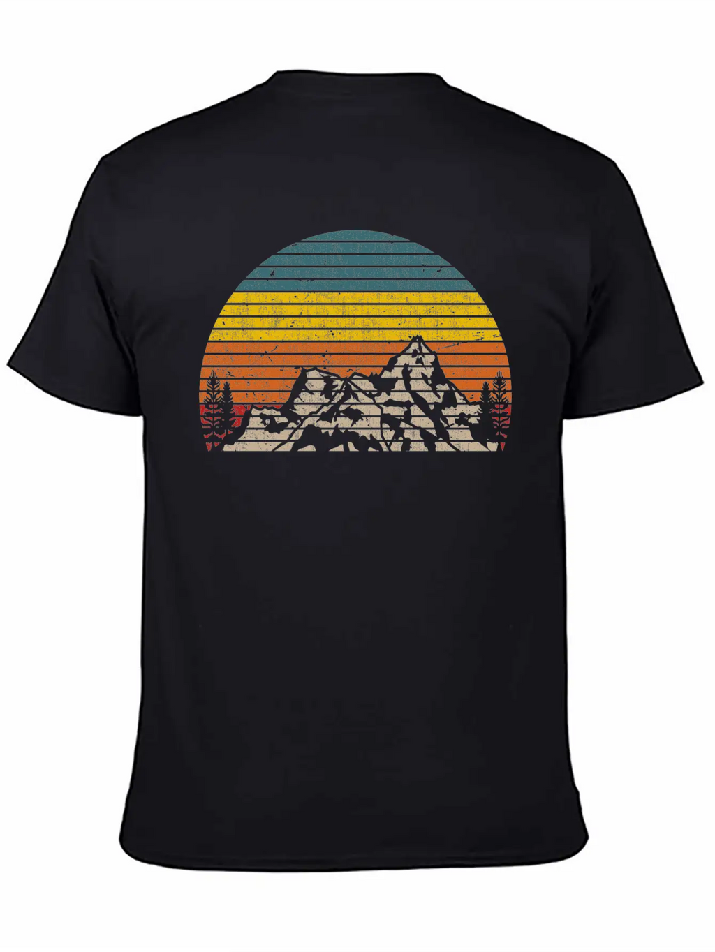 Retro Mountain Sunset Outdoor Hiking And Camping Unisex Casual T-Shirt – Clean Design For Daily Comfort