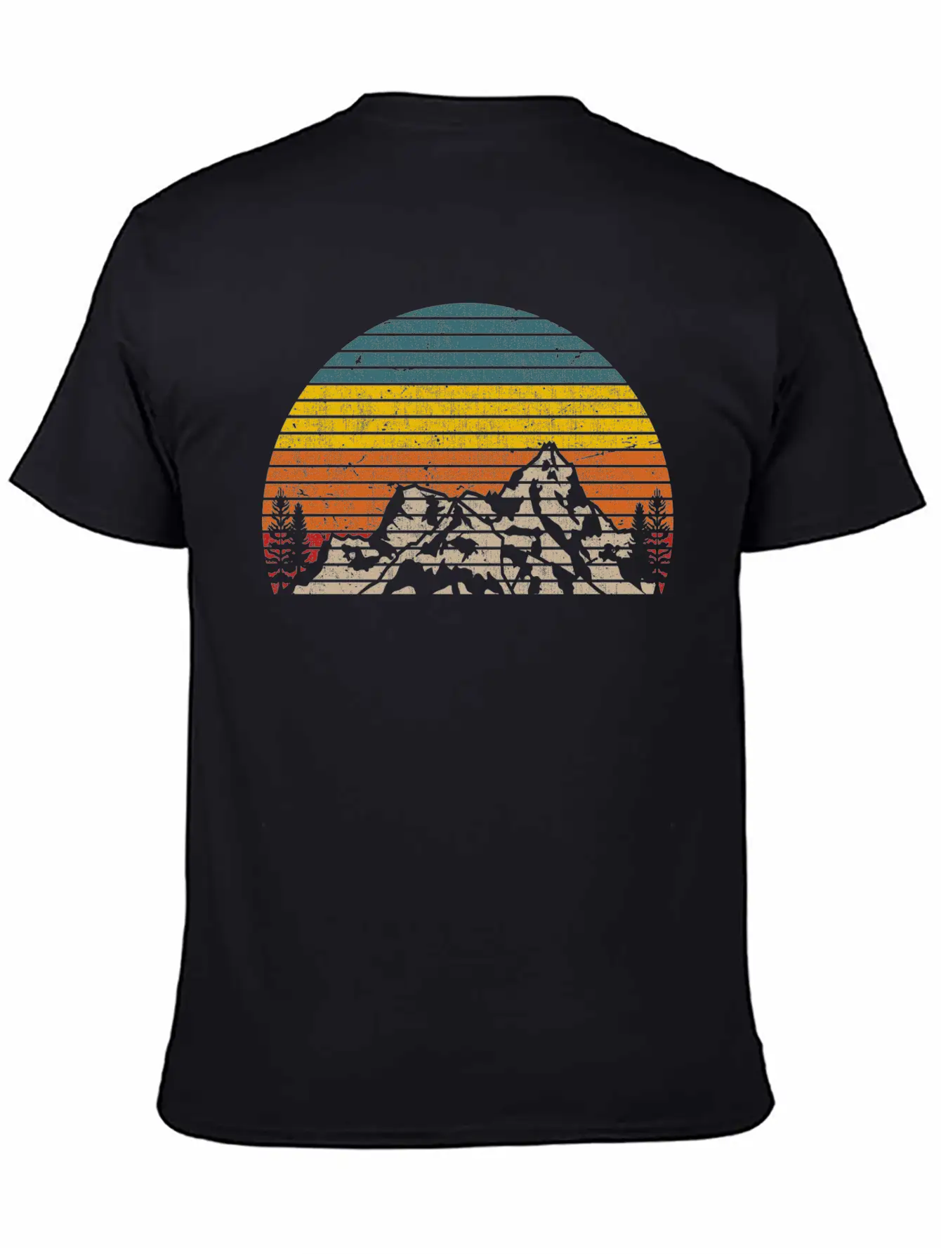 Retro Mountain Sunset Outdoor Hiking And Camping Unisex Casual T-Shirt – Clean Design For Daily Comfort