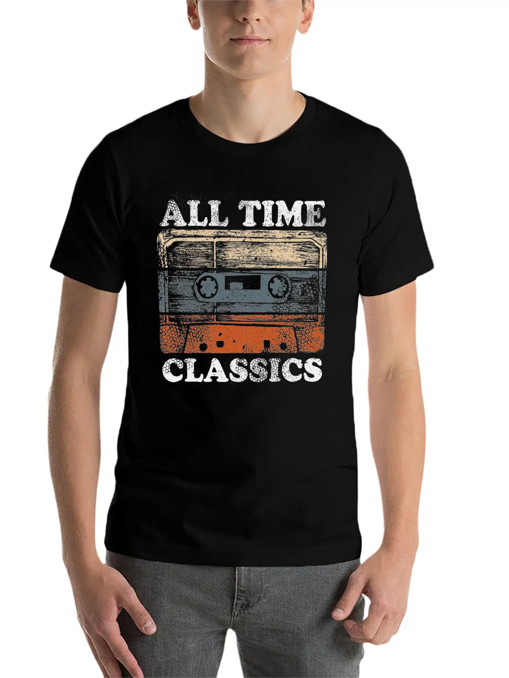 Retro Musik Kassette Skizze Vintage Audio Unisex Short Sleeve Soft Cotton T-Shirt – Casual Everyday Wear