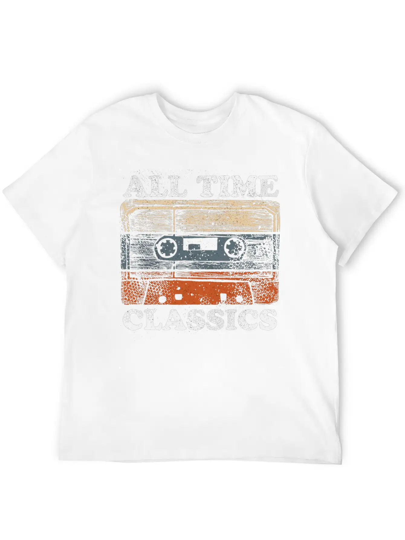 Retro Musik Kassette Skizze Vintage Audio Unisex Short Sleeve Soft Cotton T-Shirt – Casual Everyday Wear