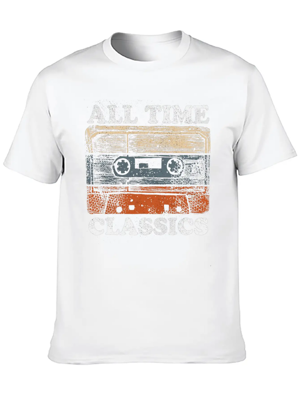 Retro Musik Kassette Skizze Vintage Audio Unisex Short Sleeve Soft Cotton T-Shirt – Casual Everyday Wear