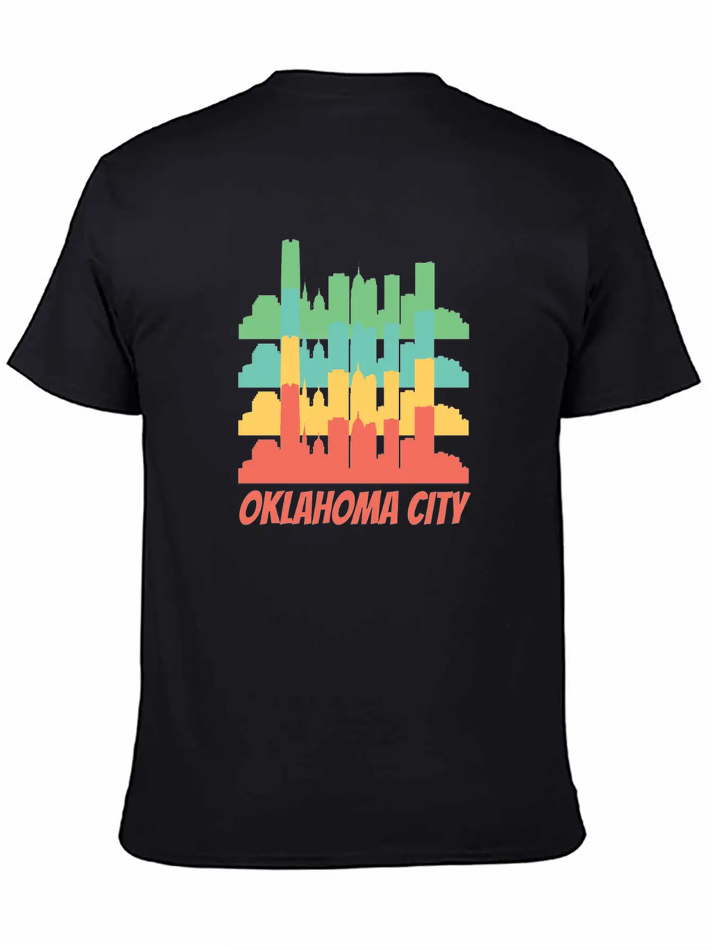 Retro Oklahoma City OK Skyline Pop Art Essential Cotton Tee For Daily Outfits – Unisex Style