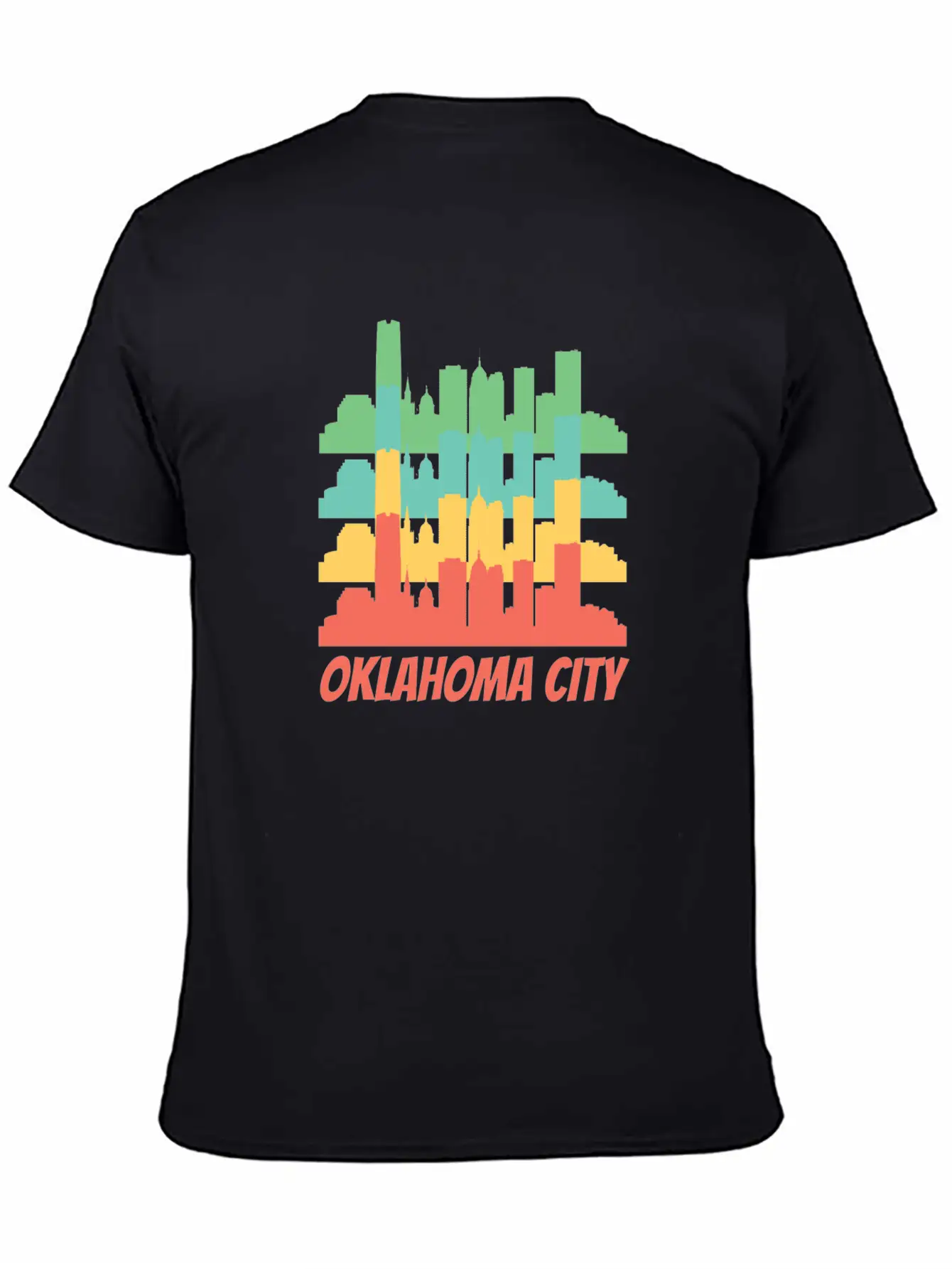 Retro Oklahoma City OK Skyline Pop Art Essential Cotton Tee For Daily Outfits – Unisex Style
