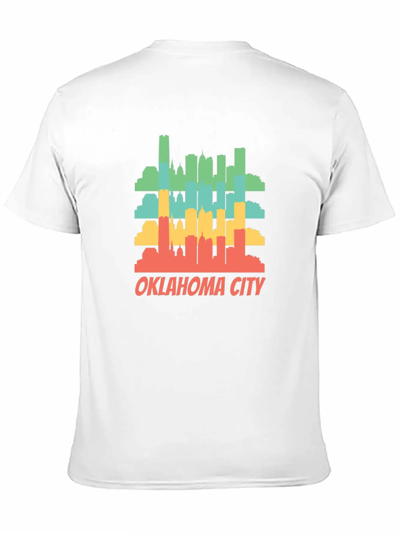 Retro Oklahoma City OK Skyline Pop Art Essential Cotton Tee For Daily Outfits – Unisex Style